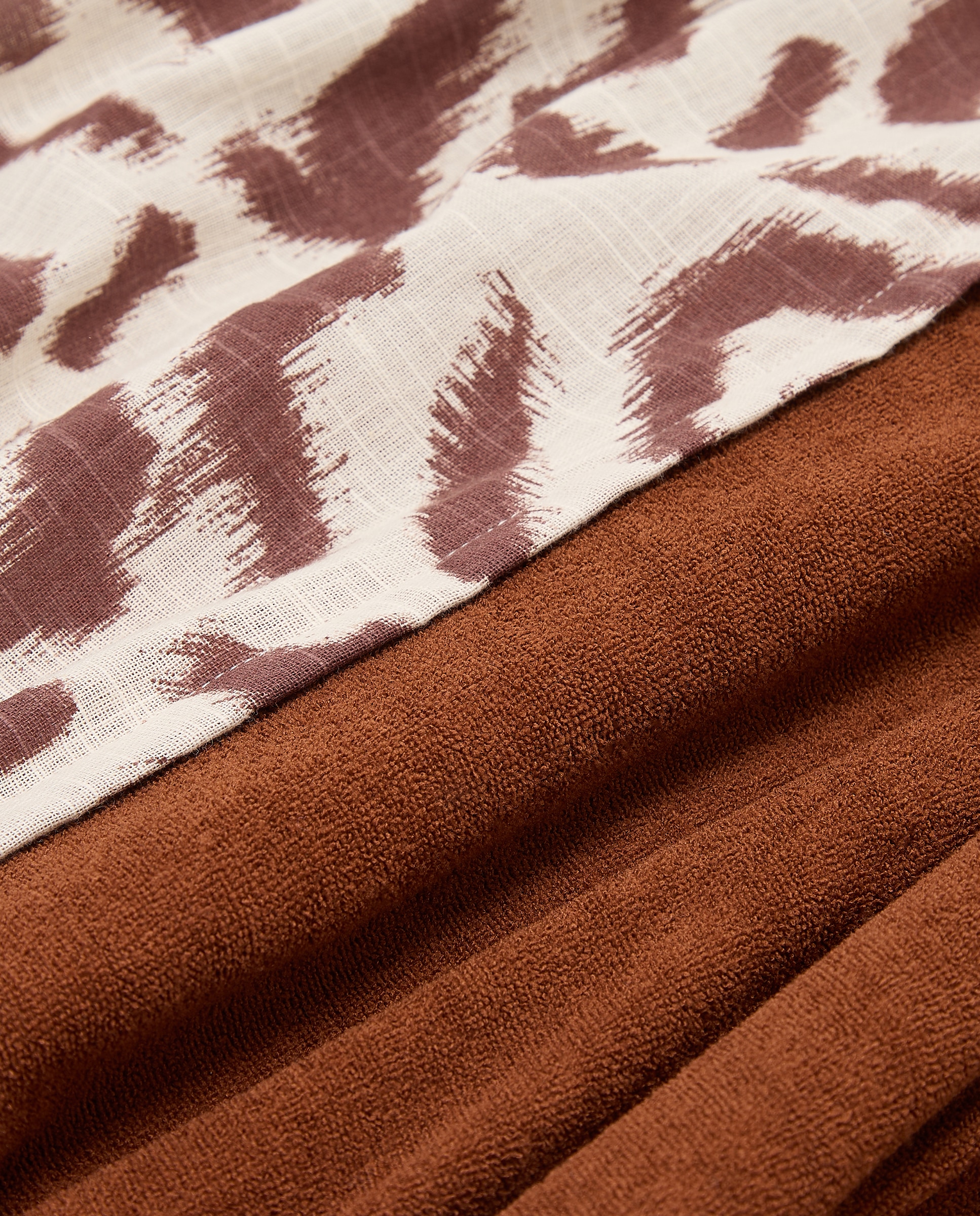 Toalha de Praia com Corda e Animal Print Castanho-3