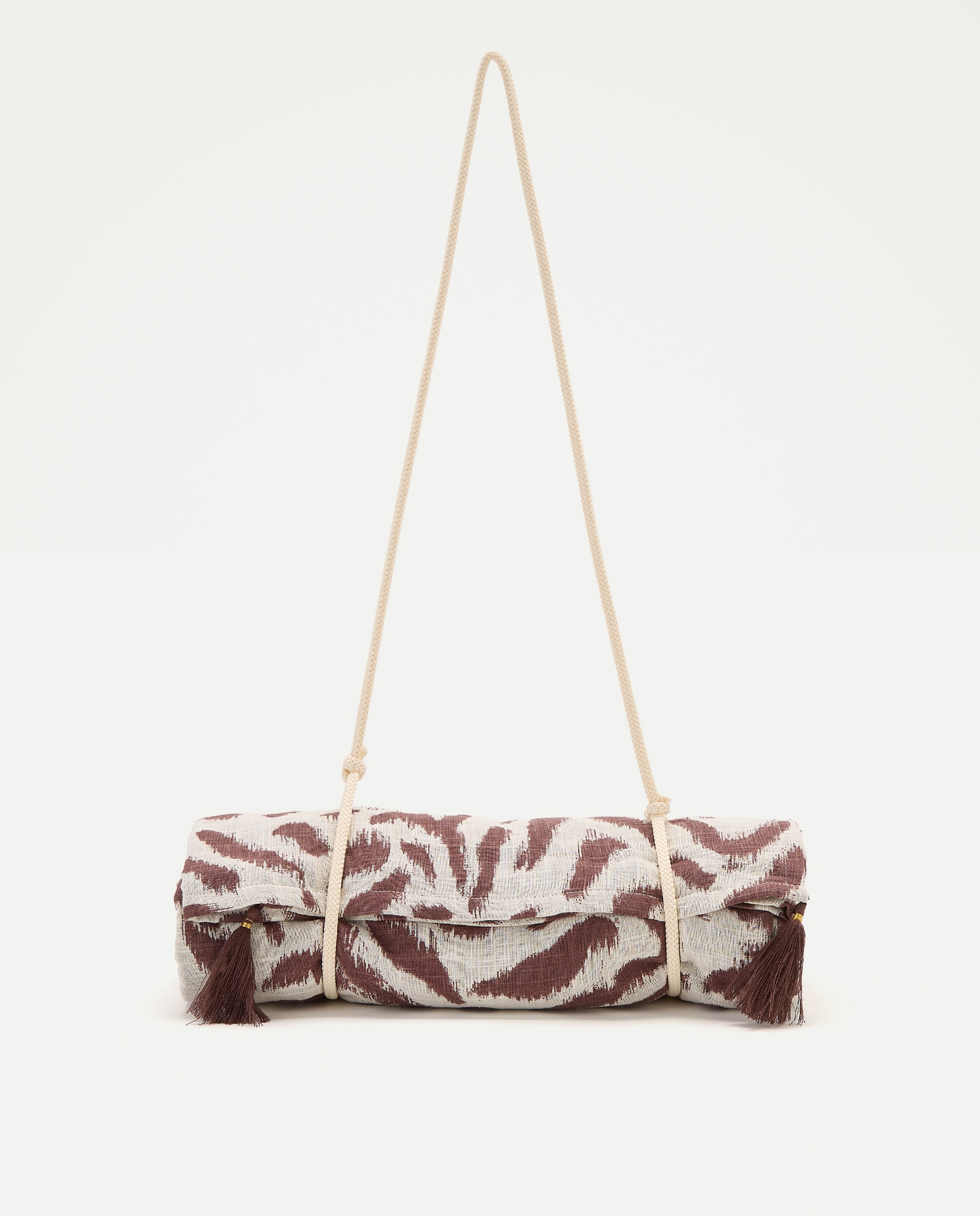 Toalha de Praia com Corda e Animal Print Castanho-4