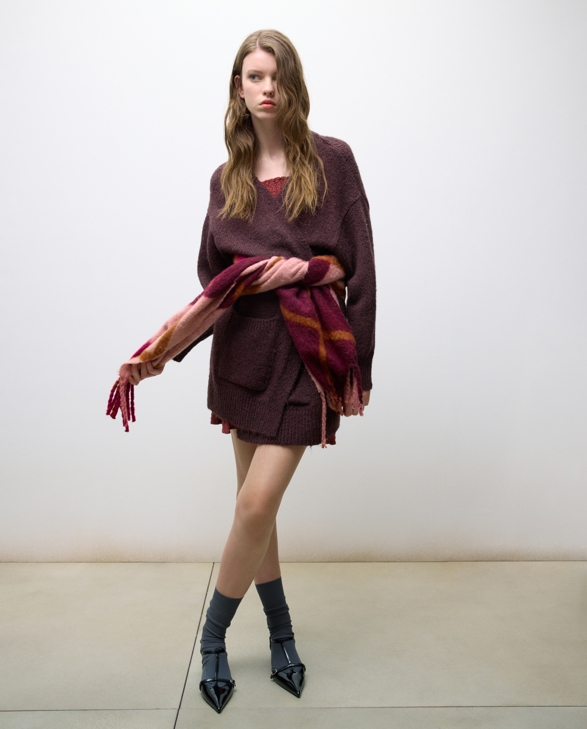 Cachecol com Losangos às Cores Púrpura-4