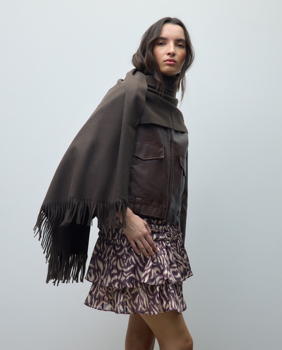 Cachecol Liso - Melange Castanho-4