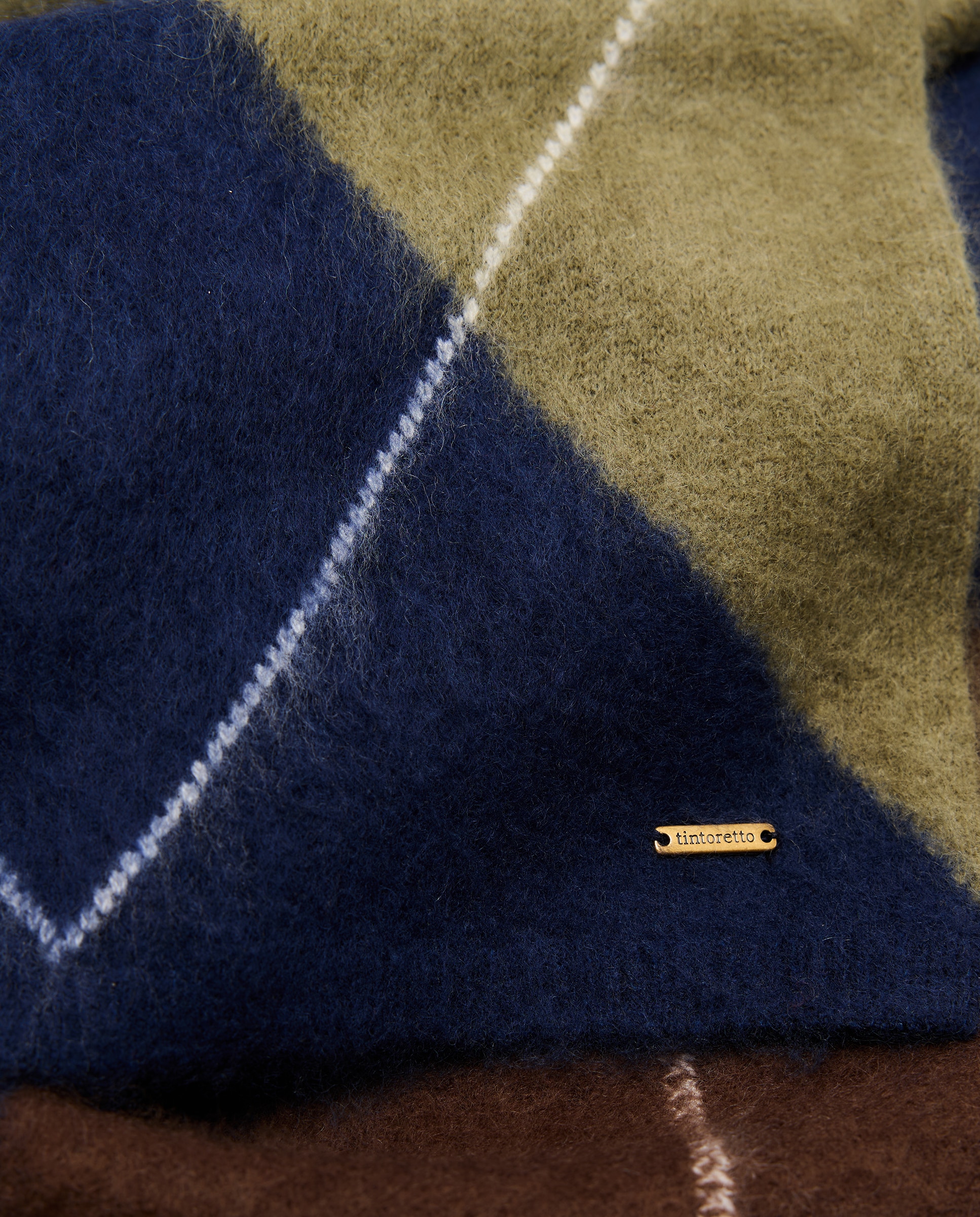 Bufanda rombos lana merino - Tintoretto - 400 Azul 400 Azul-3