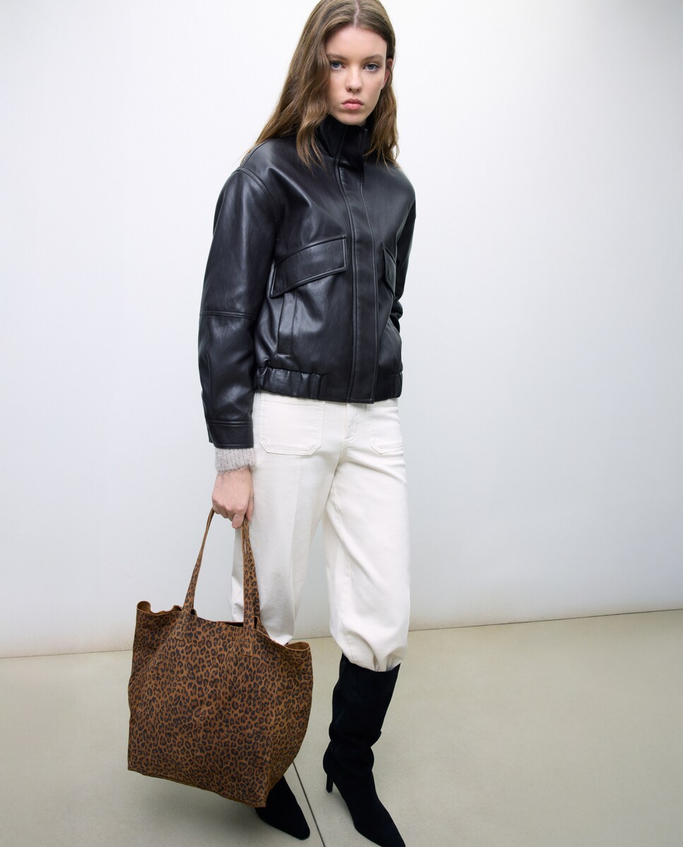 Mala Shopper em Pele Castanho-4