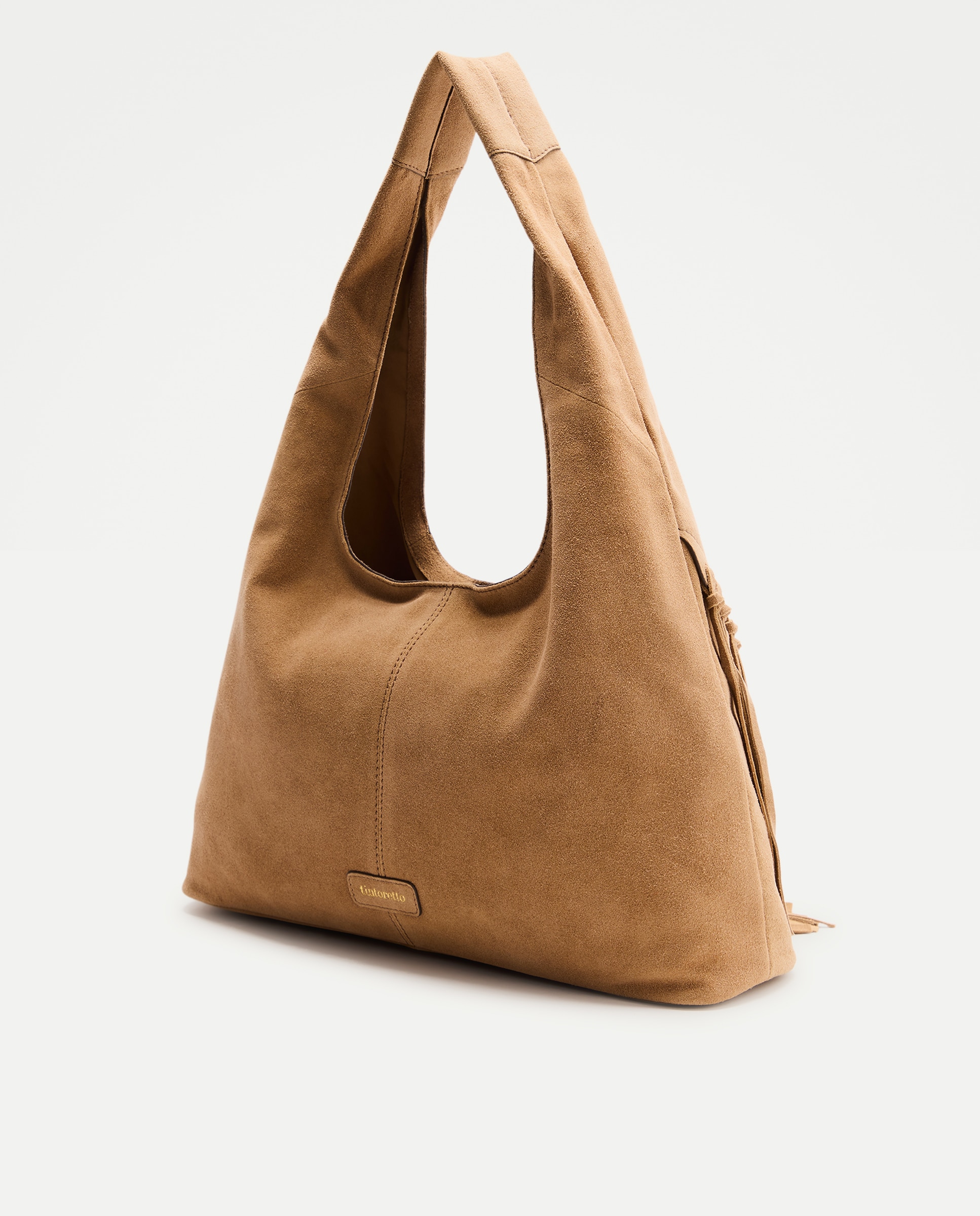 Mala Hobo em Pele com Franjas 730 Camel-2