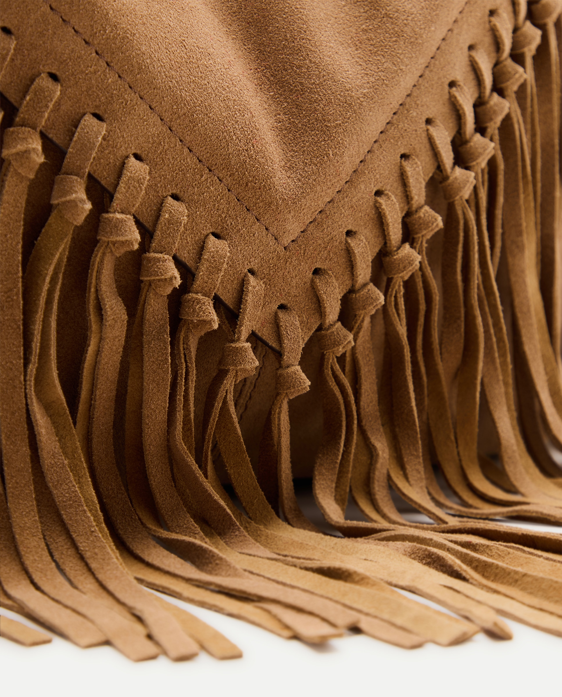 Mala Hobo em Pele com Franjas 730 Camel-3