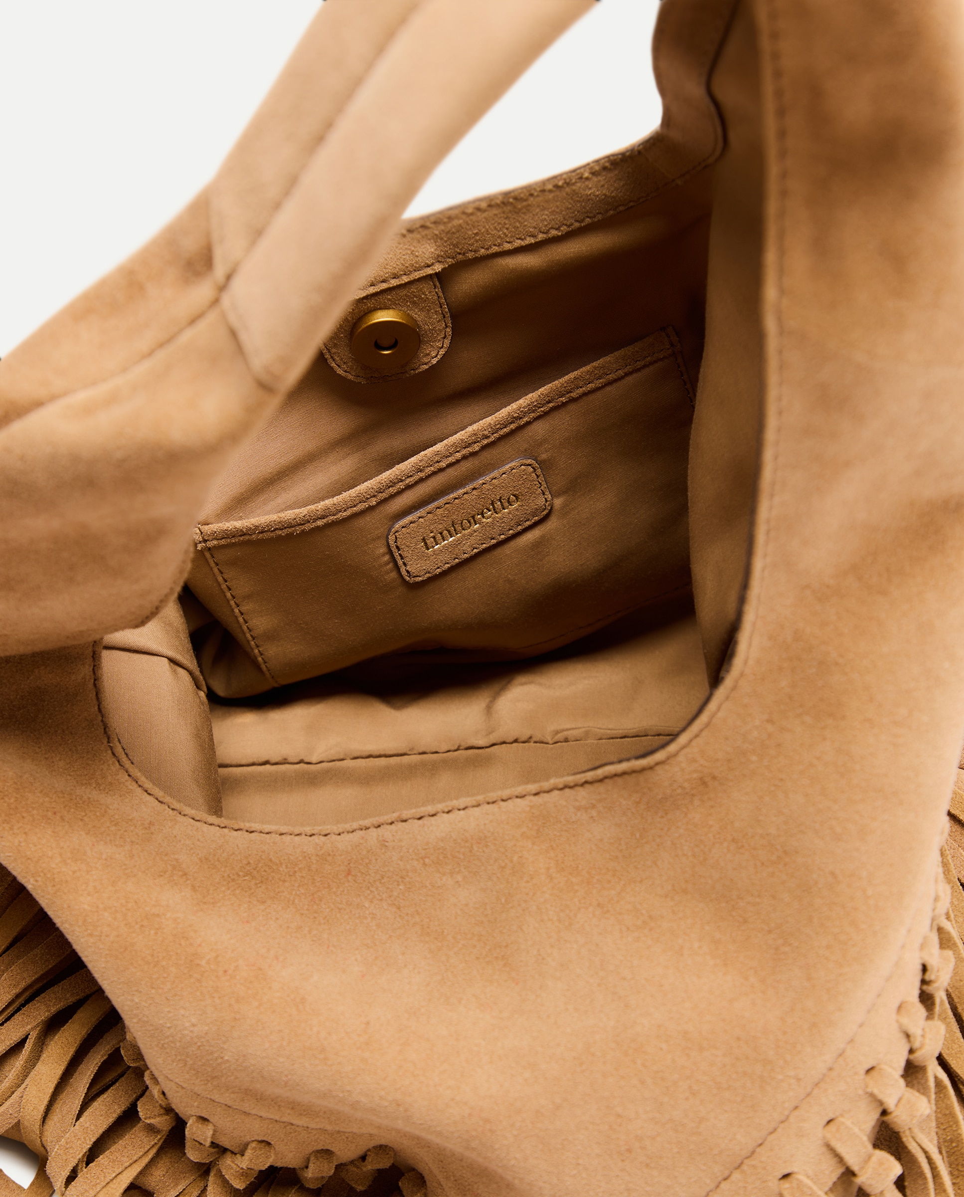 Mala Hobo em Pele com Franjas 730 Camel-4