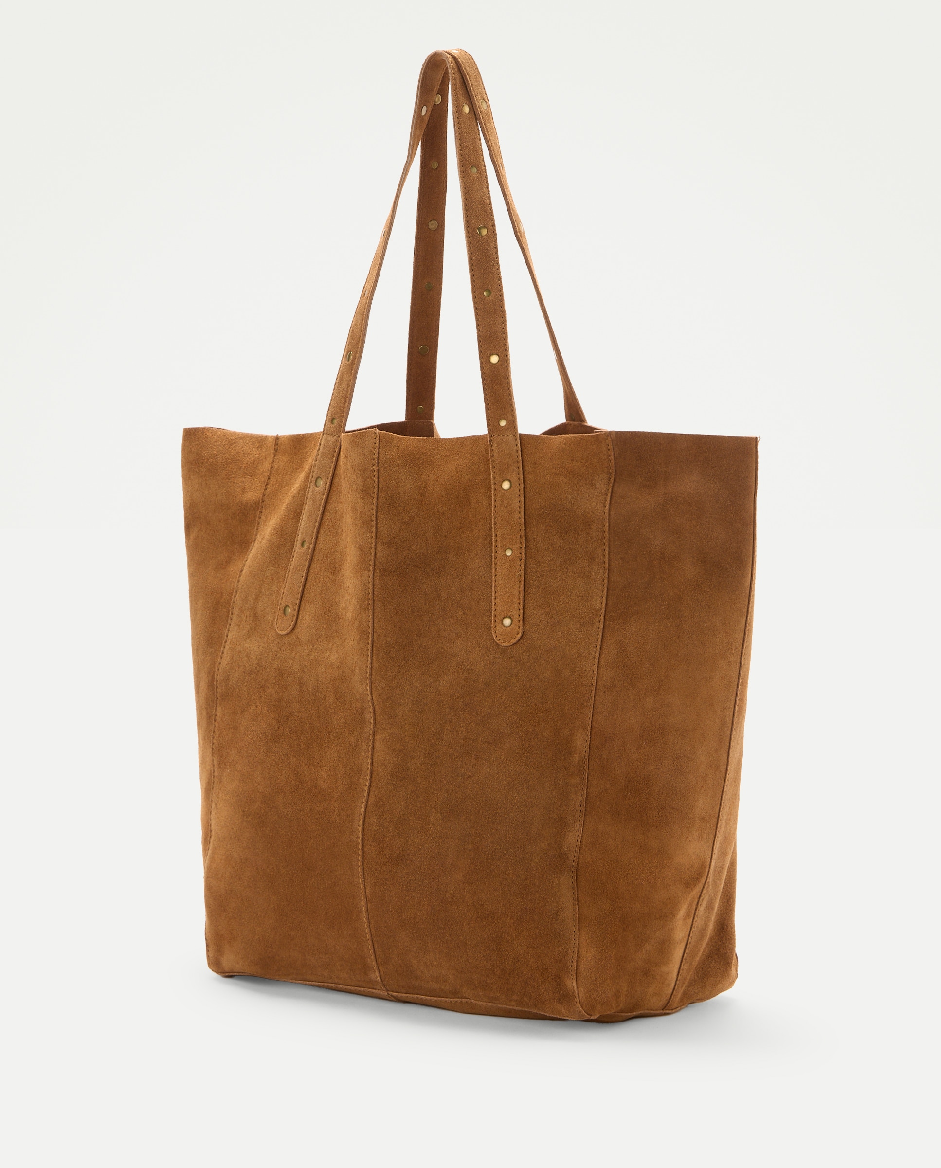 Bolso shopper de piel con mini tachas - Tintoretto - Marrón Marrón-2