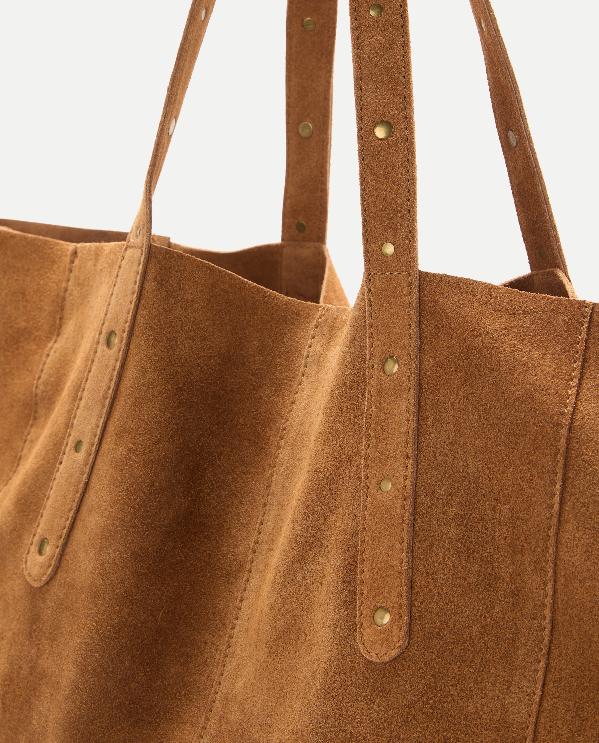 Bolso shopper de piel con mini tachas - Tintoretto - Marrón Marrón-3
