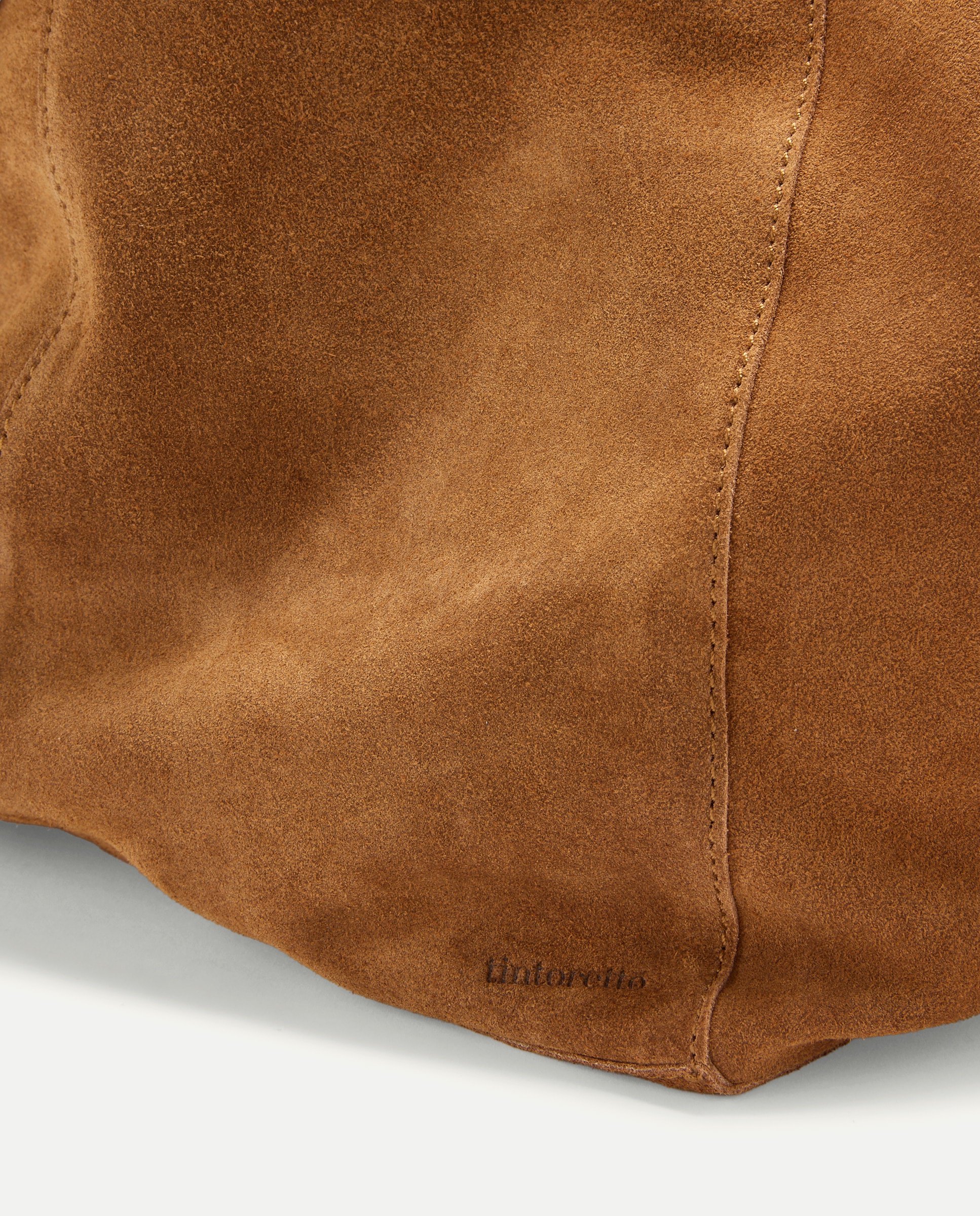 Bolso shopper de piel con mini tachas - Tintoretto - Marrón Marrón-4