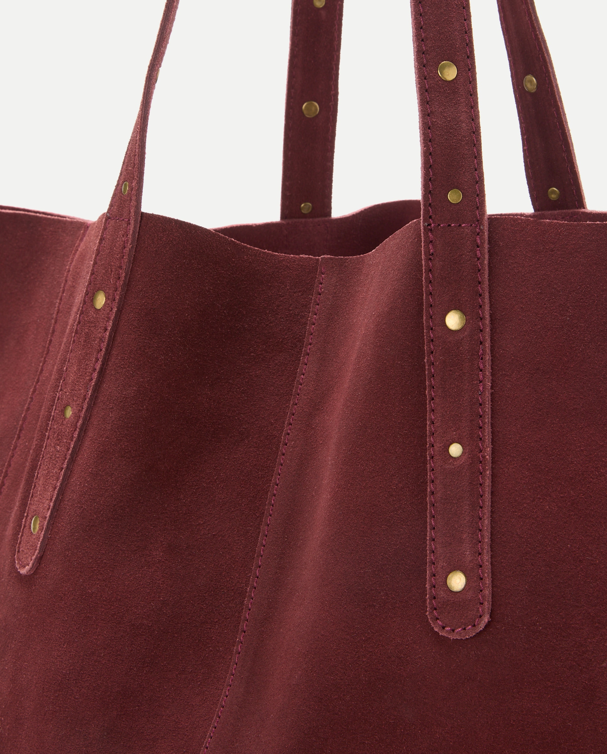 Mala Shopper em Pele com Mini Tachas Bordeaux-3