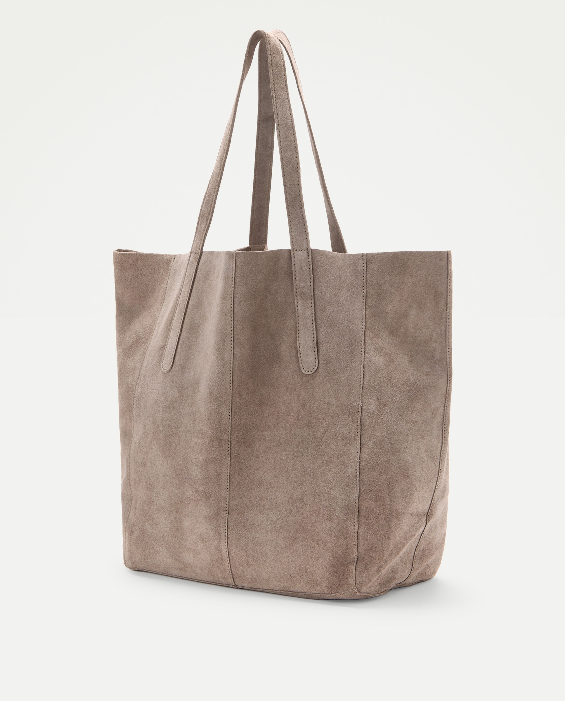 Bolso shopper de piel con mini tachas - Tintoretto - Gris claro Gris claro-2