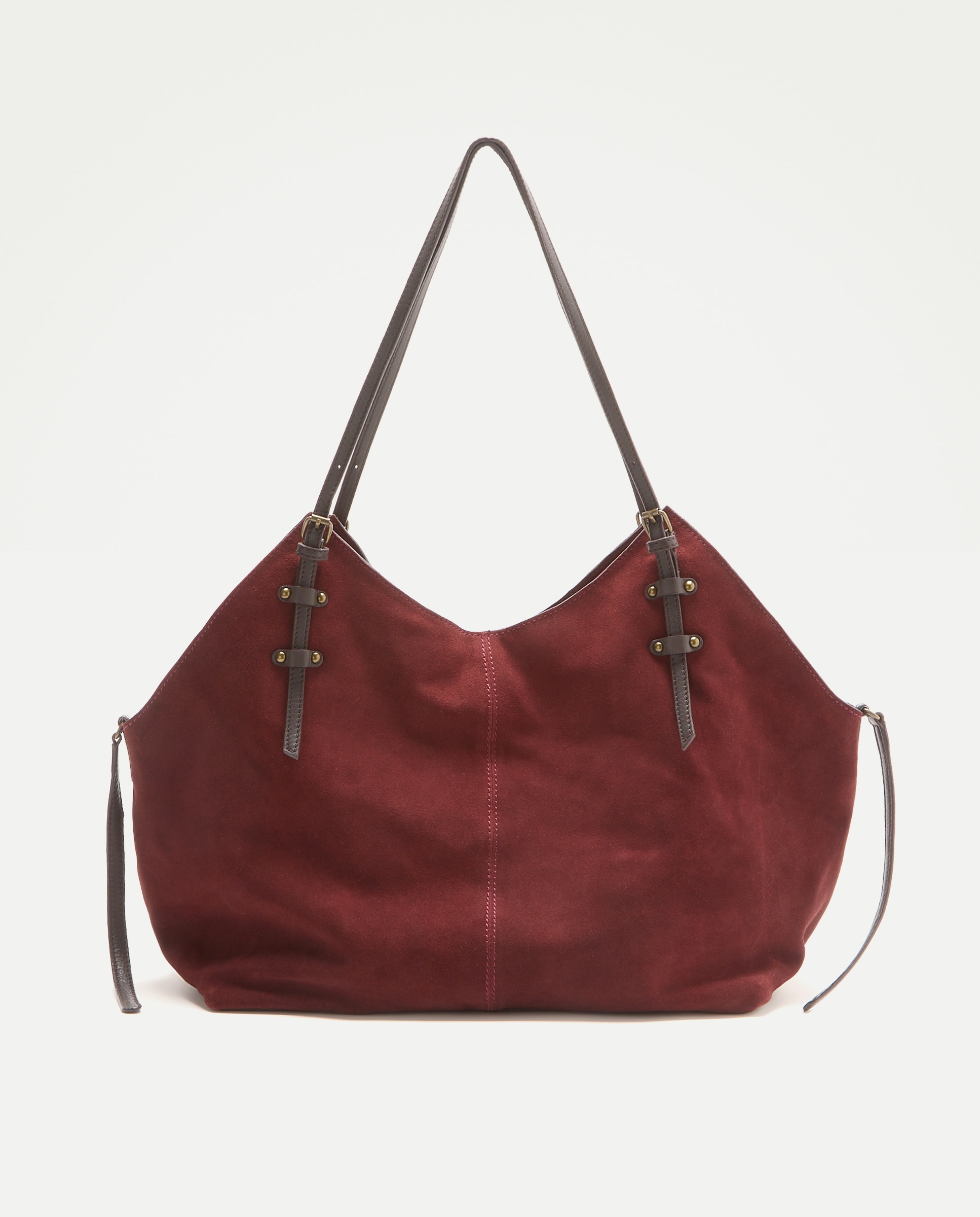Bolso shopper de piel con bandolera extraible - Tintoretto - Burdeos Burdeos-1