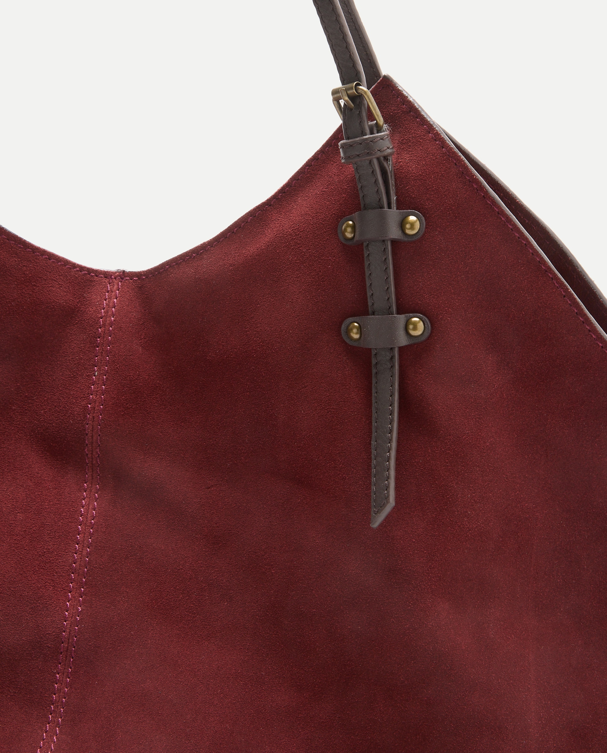 Bolso shopper de piel con bandolera extraible - Tintoretto - Burdeos Burdeos-4
