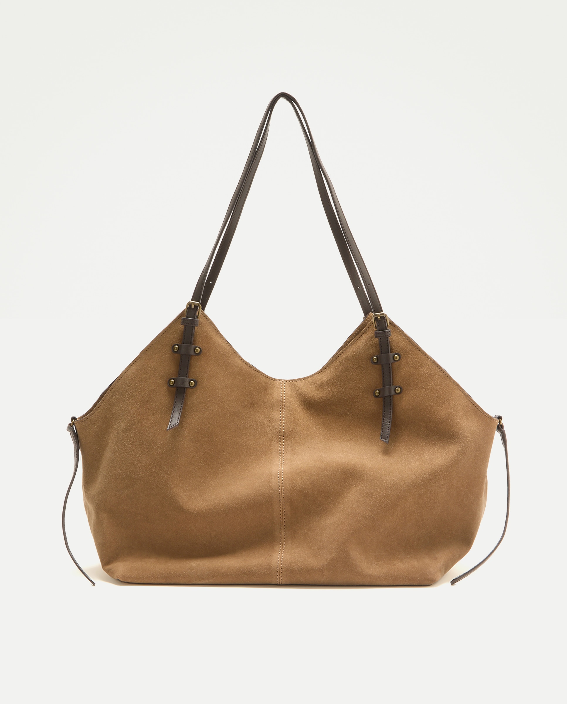 Bolso shopper de piel con bandolera extraible - Tintoretto - Tostado Tostado-1