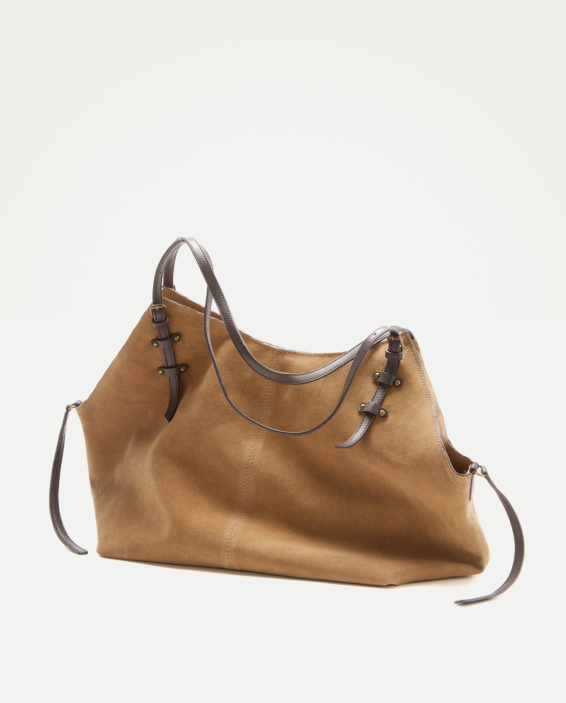 Bolso shopper de piel con bandolera extraible - Tintoretto - Tostado Tostado-2