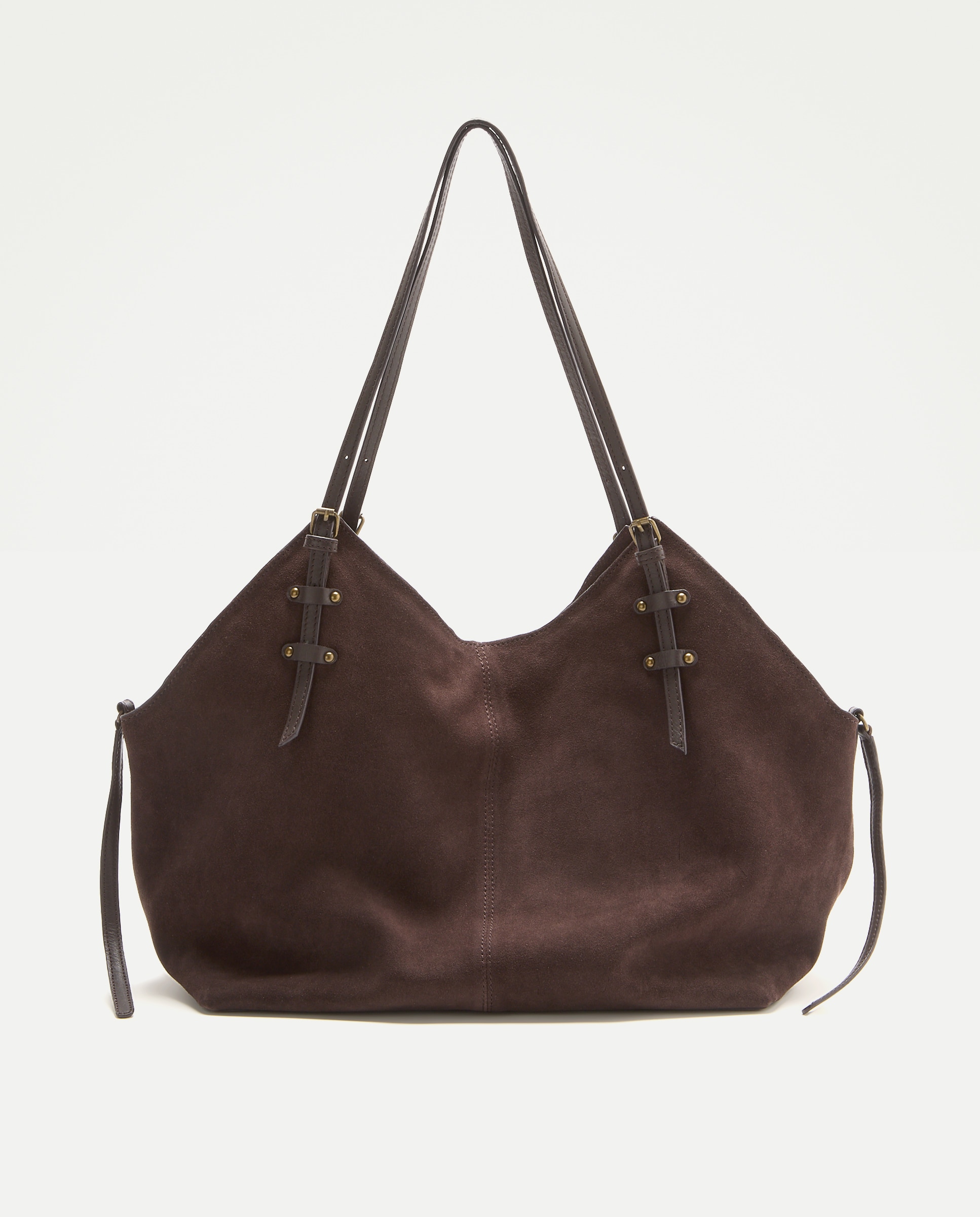 Imagen 0 de Bolso shopper de piel con bandolera extraible Chocolate