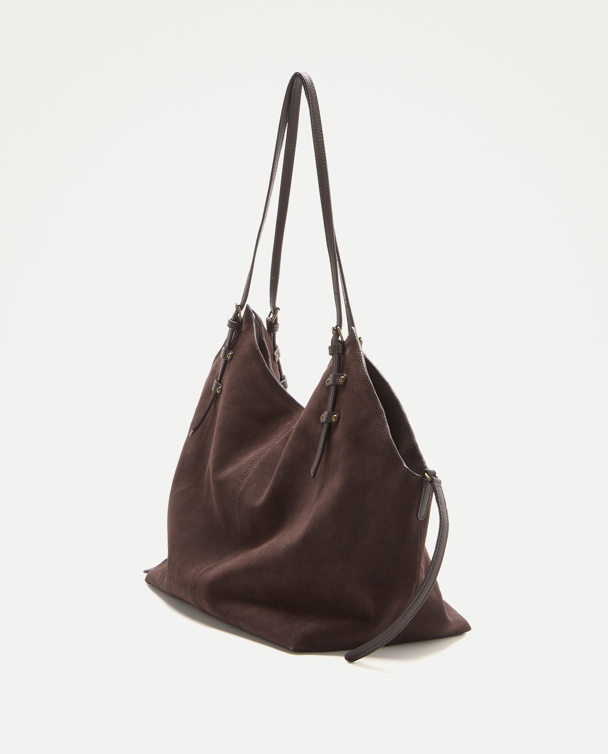 Bolso shopper de piel con bandolera extraible - Tintoretto - Chocolate Chocolate-5
