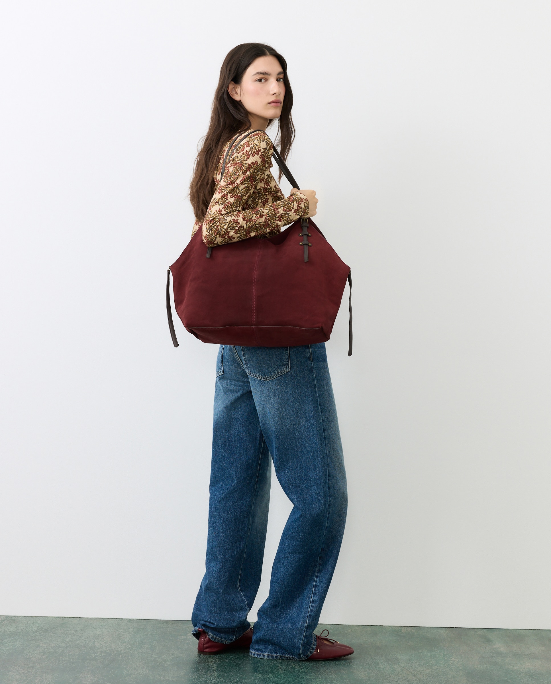 Bolso shopper de piel con bandolera extraible - Tintoretto - Chocolate Chocolate-6