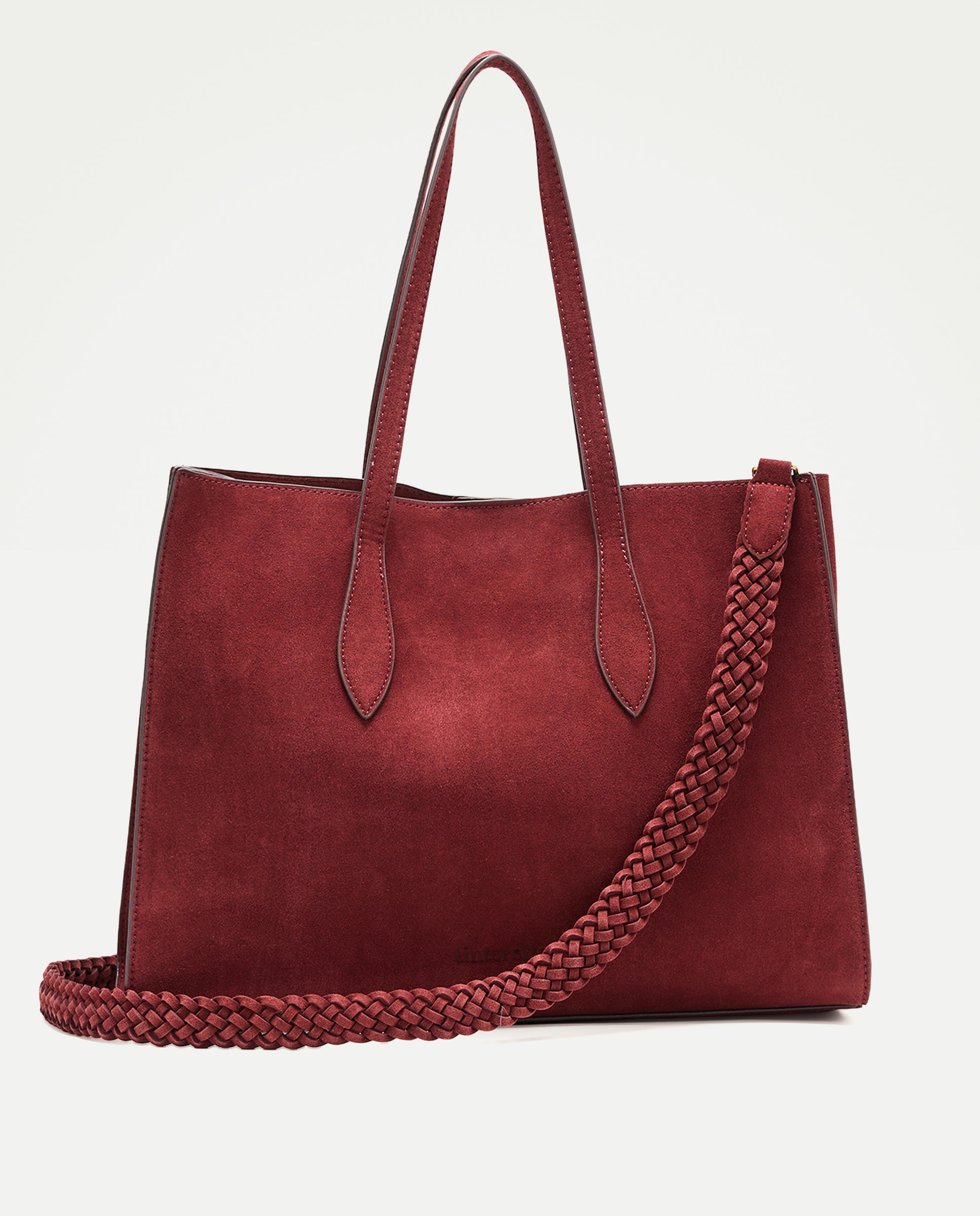 Mala Shopper em Pele 2 em 1 com Capa de Computador Bordeaux-2