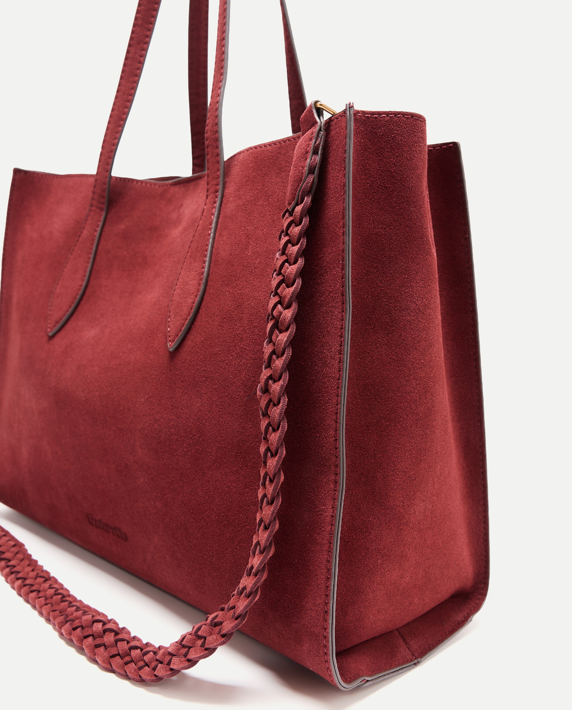 Mala Shopper em Pele 2 em 1 com Capa de Computador Bordeaux-4