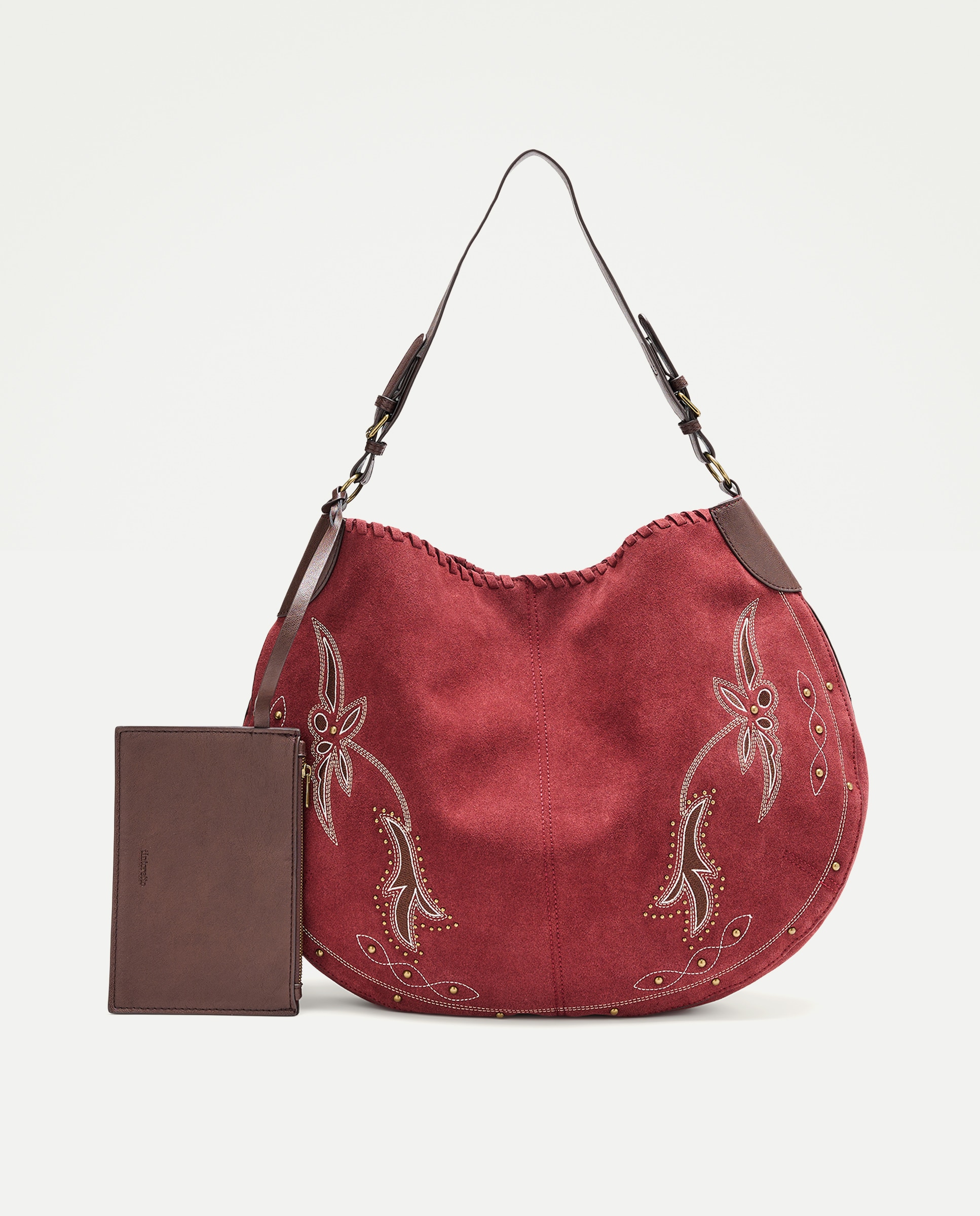 Bolso de hombro de piel bordado - Tintoretto - Burdeos Burdeos-3