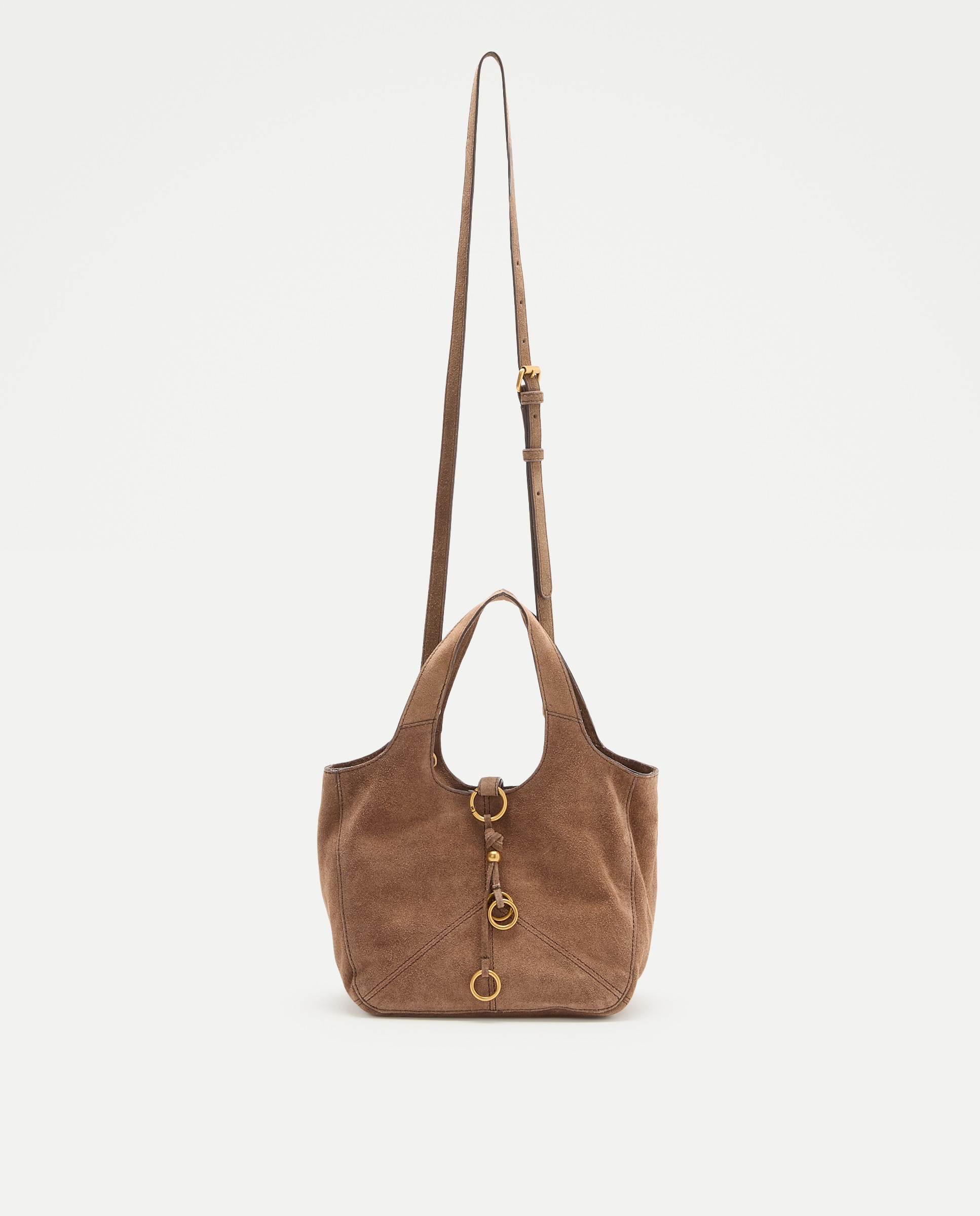 Bolso de mano de piel con charm y asa larga - Tintoretto - Chocolate Chocolate-1
