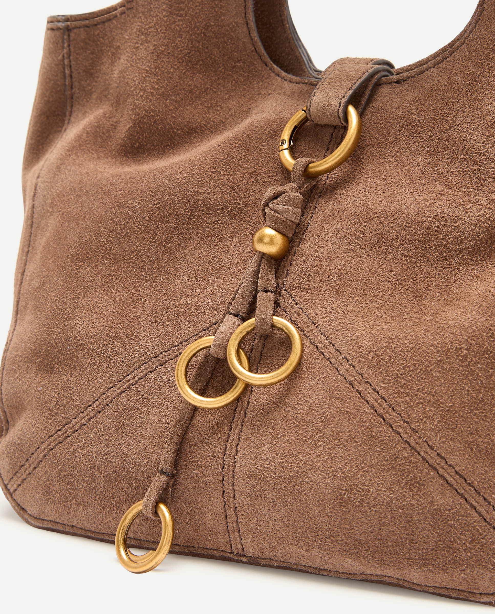 Bolso de mano de piel con charm y asa larga - Tintoretto - Chocolate Chocolate-4