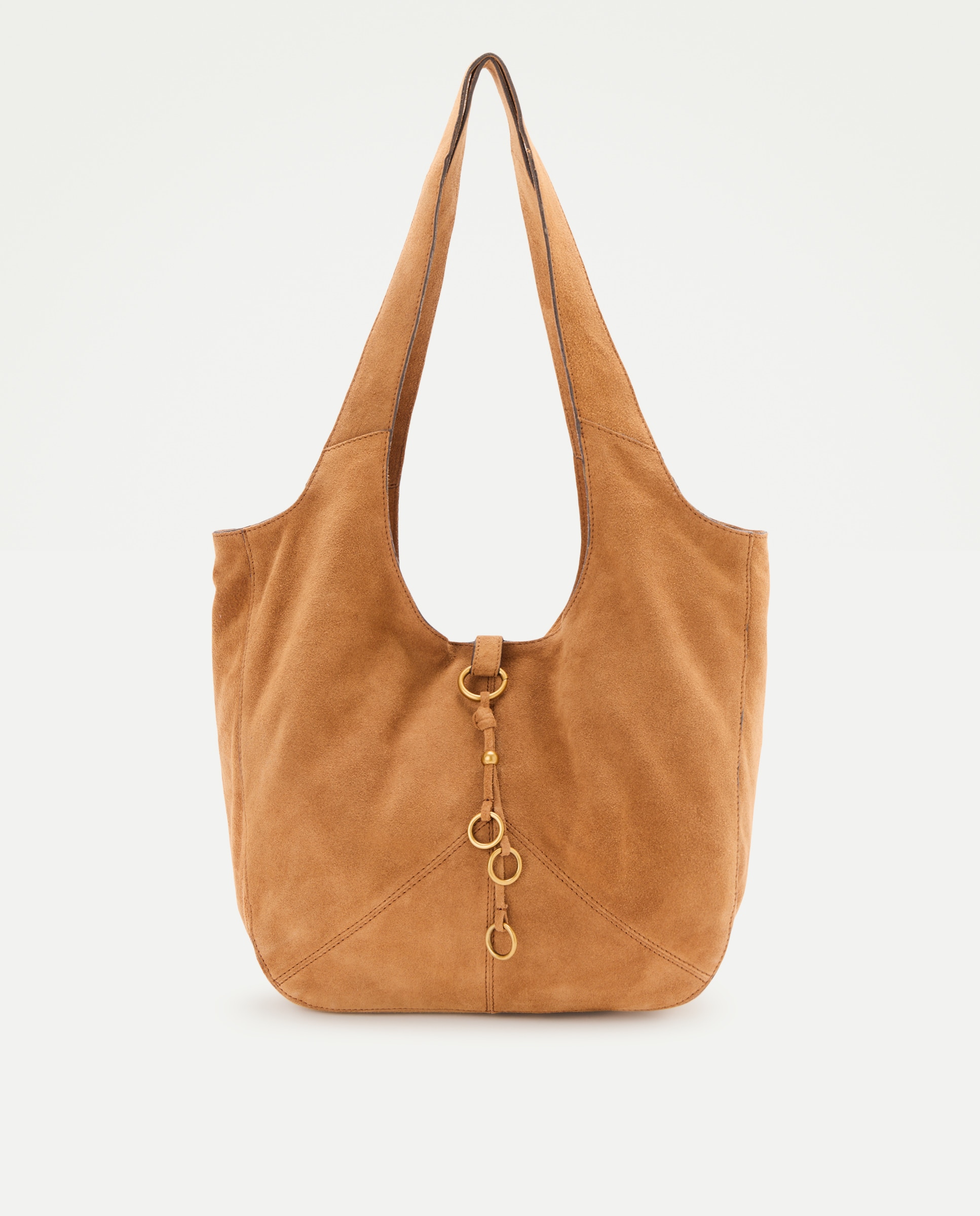 Imagem 0 de Mala Hobo em Pele com Conta Metálica Decorativa