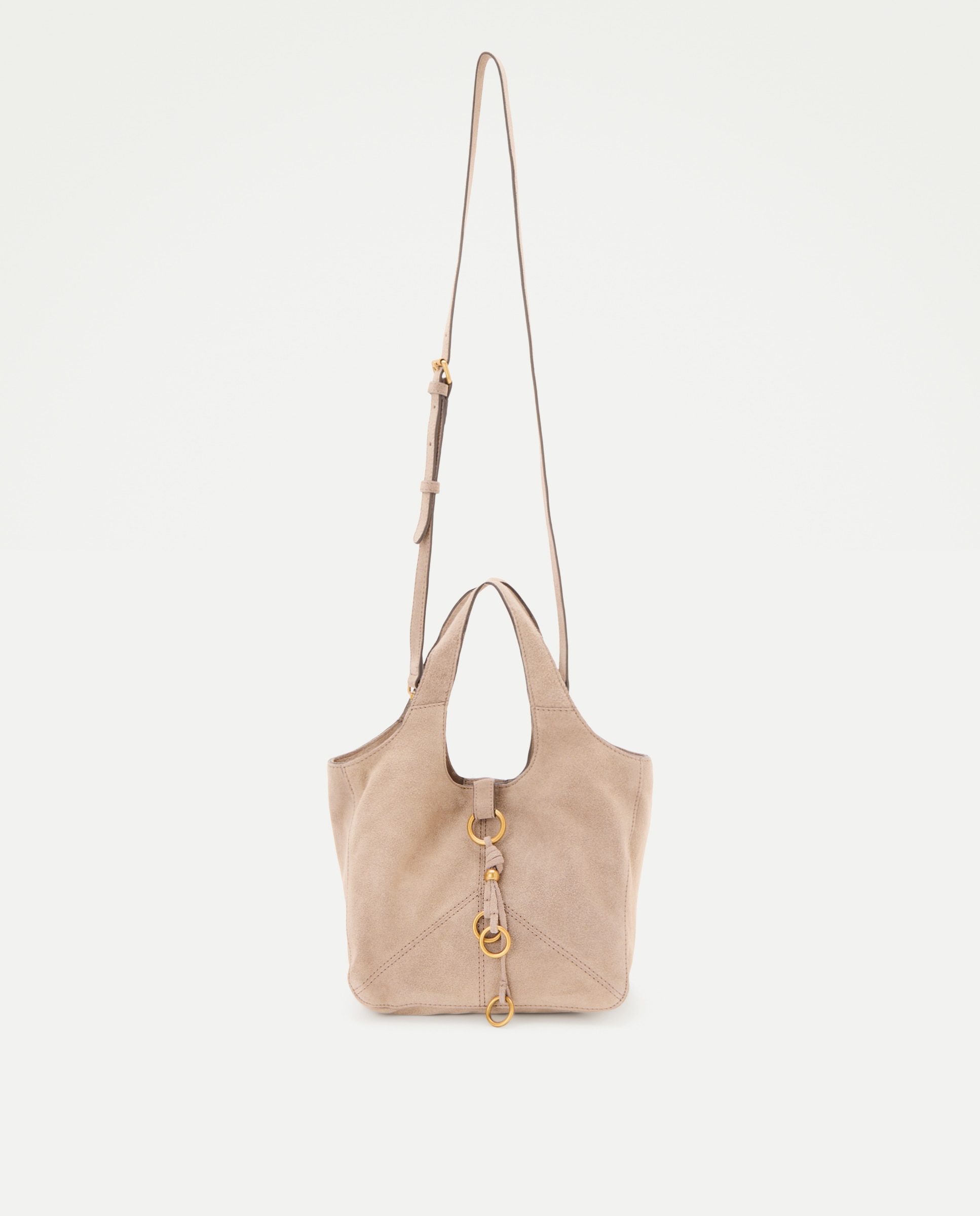 Bolso de mano de piel con charm y asa larga - Tintoretto - 820 Gris medio 820 Gris medio-1