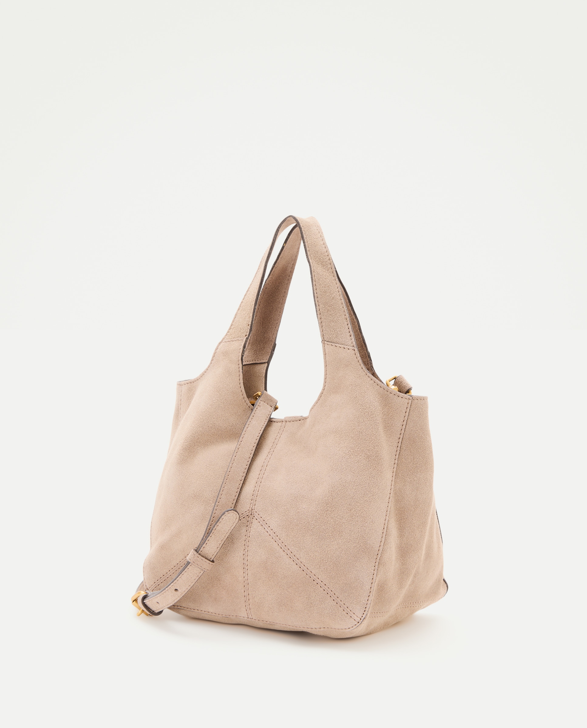 Bolso de mano de piel con charm y asa larga - Tintoretto - 820 Gris medio 820 Gris medio-2
