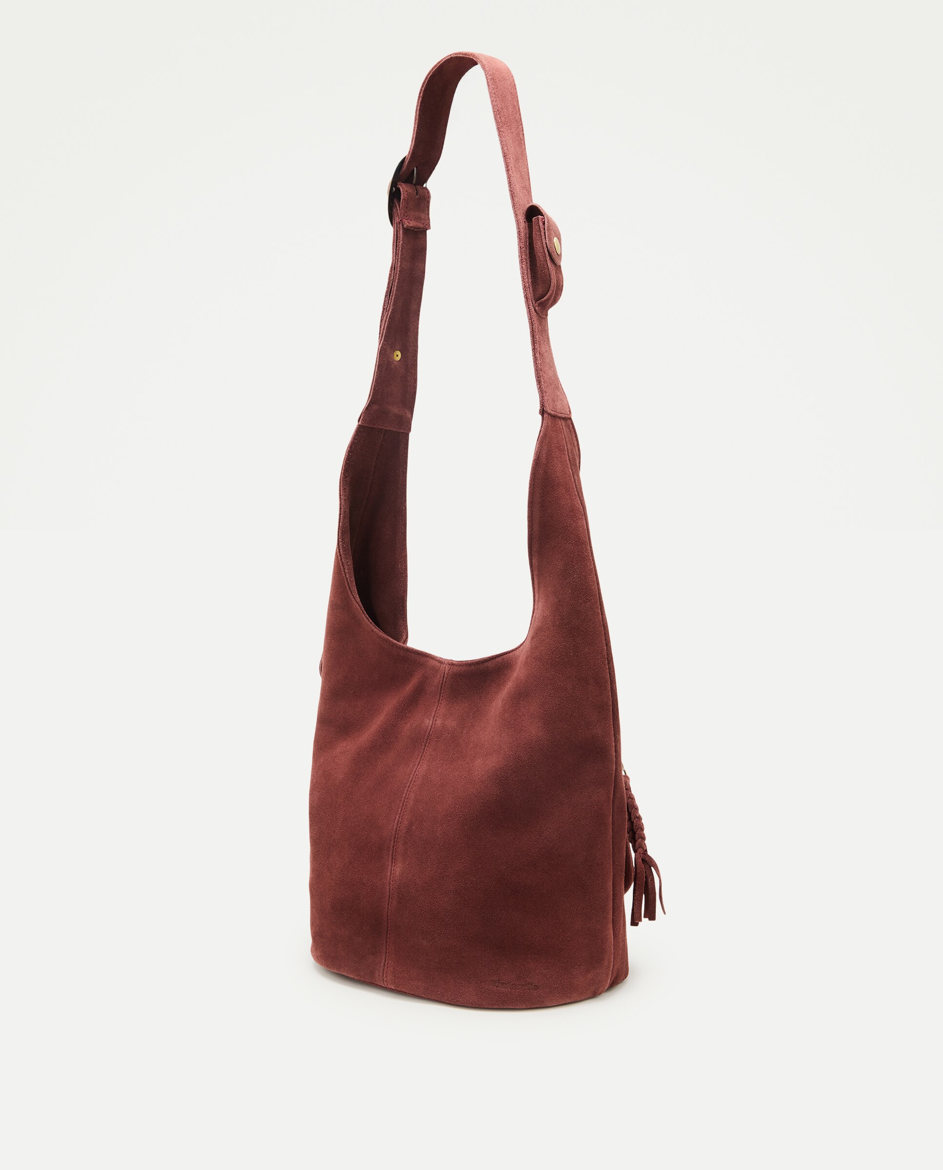 Imagen 2 de Bolso de hombro de piel con asa larga - Tintoretto - Burdeos Burdeos