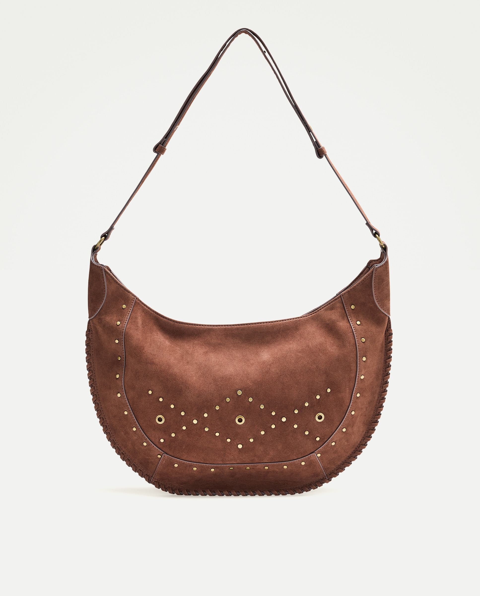 Bolso de hombro con mini tachas - Tintoretto - Chocolate Chocolate-1