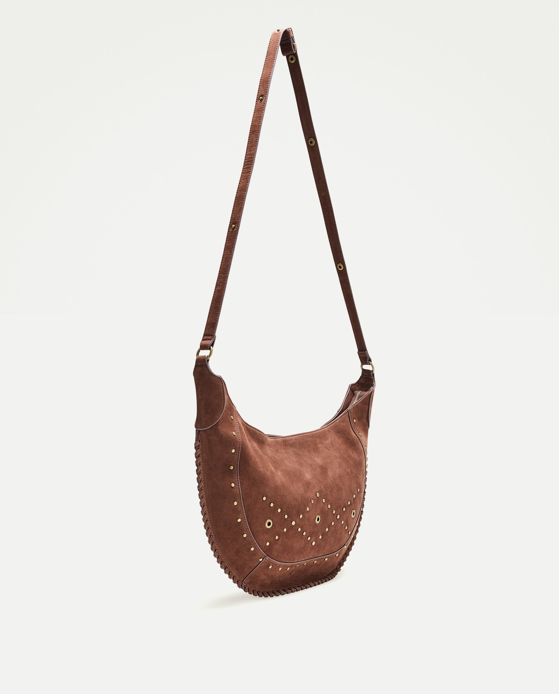Bolso de hombro con mini tachas - Tintoretto - Chocolate Chocolate-3