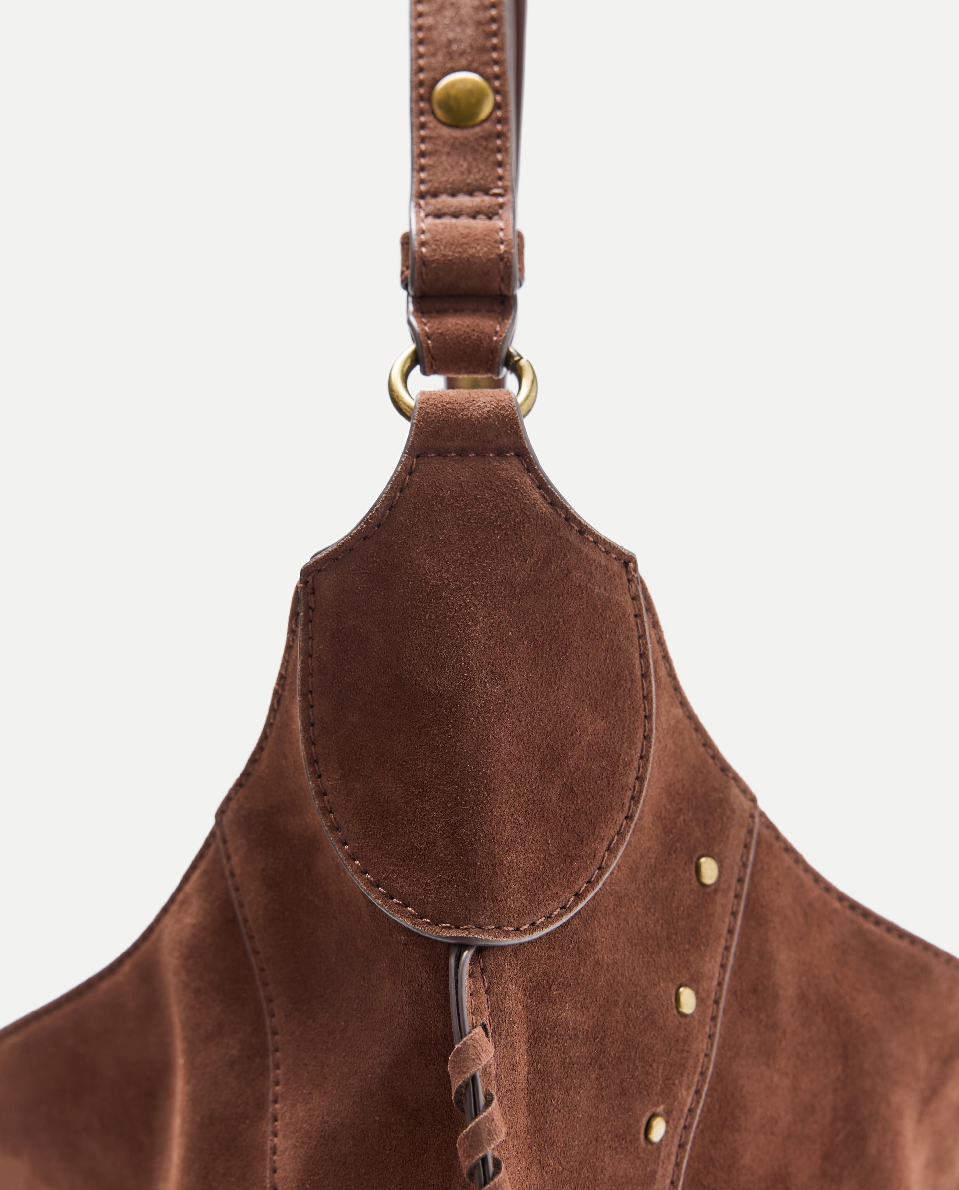 Bolso de hombro con mini tachas - Tintoretto - Chocolate Chocolate-6