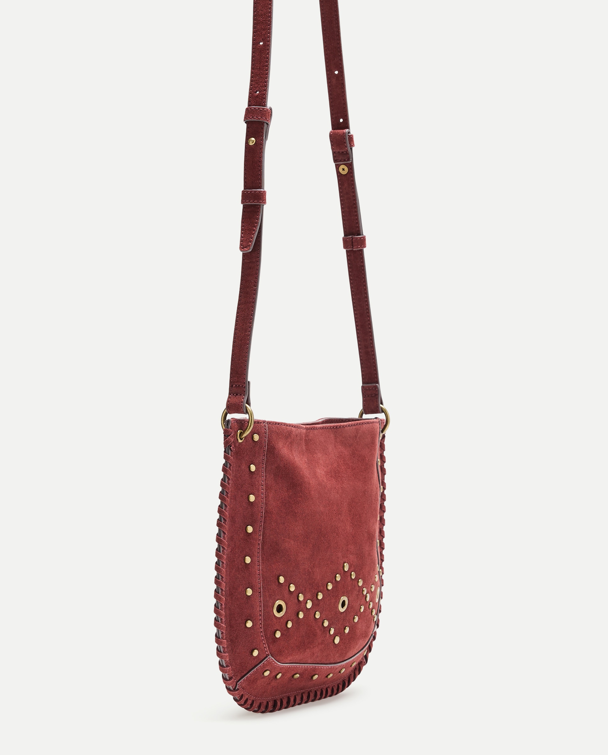 Bolso bandolera con mini tachas - Tintoretto - Burdeos Burdeos-3