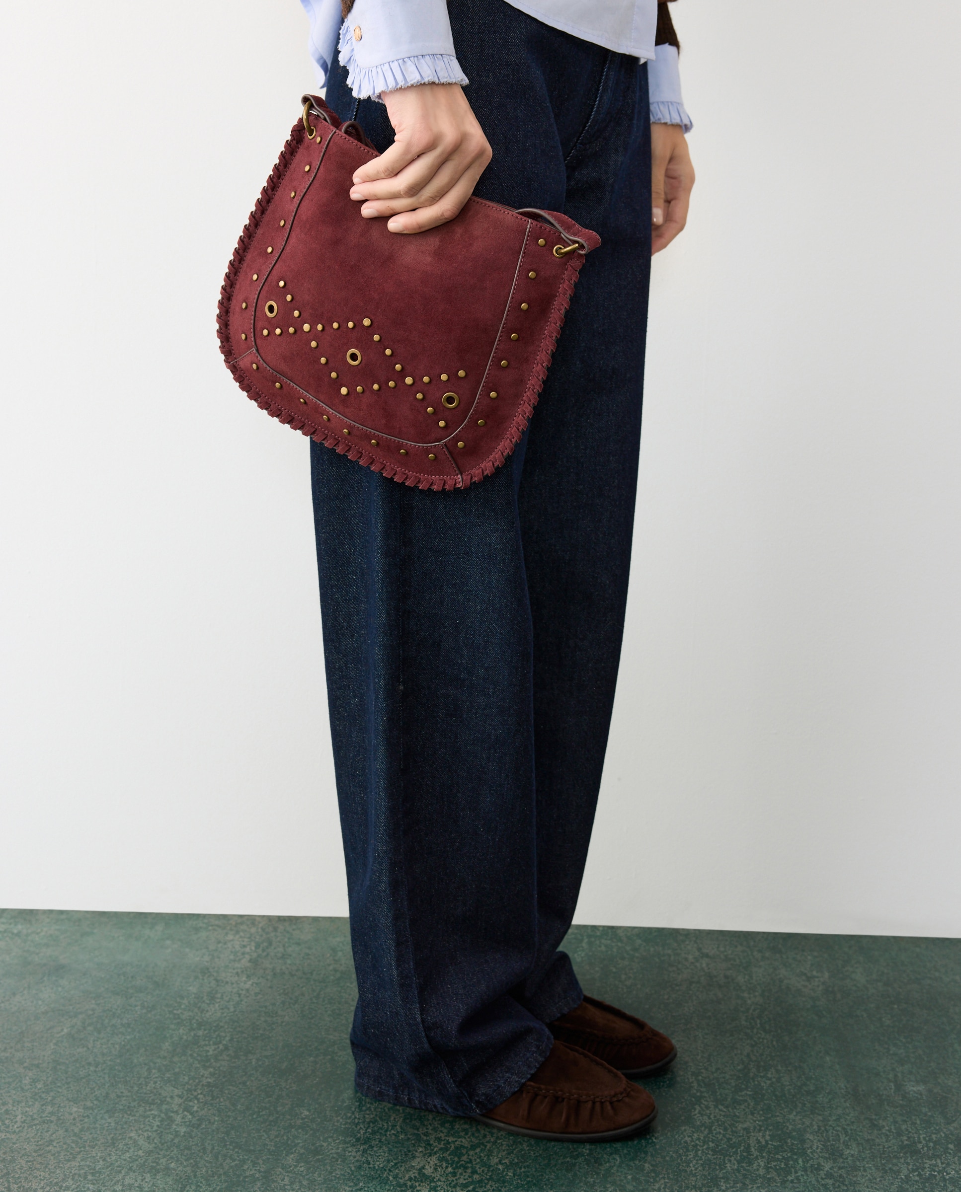 Bolso bandolera con mini tachas - Tintoretto - Burdeos Burdeos-6