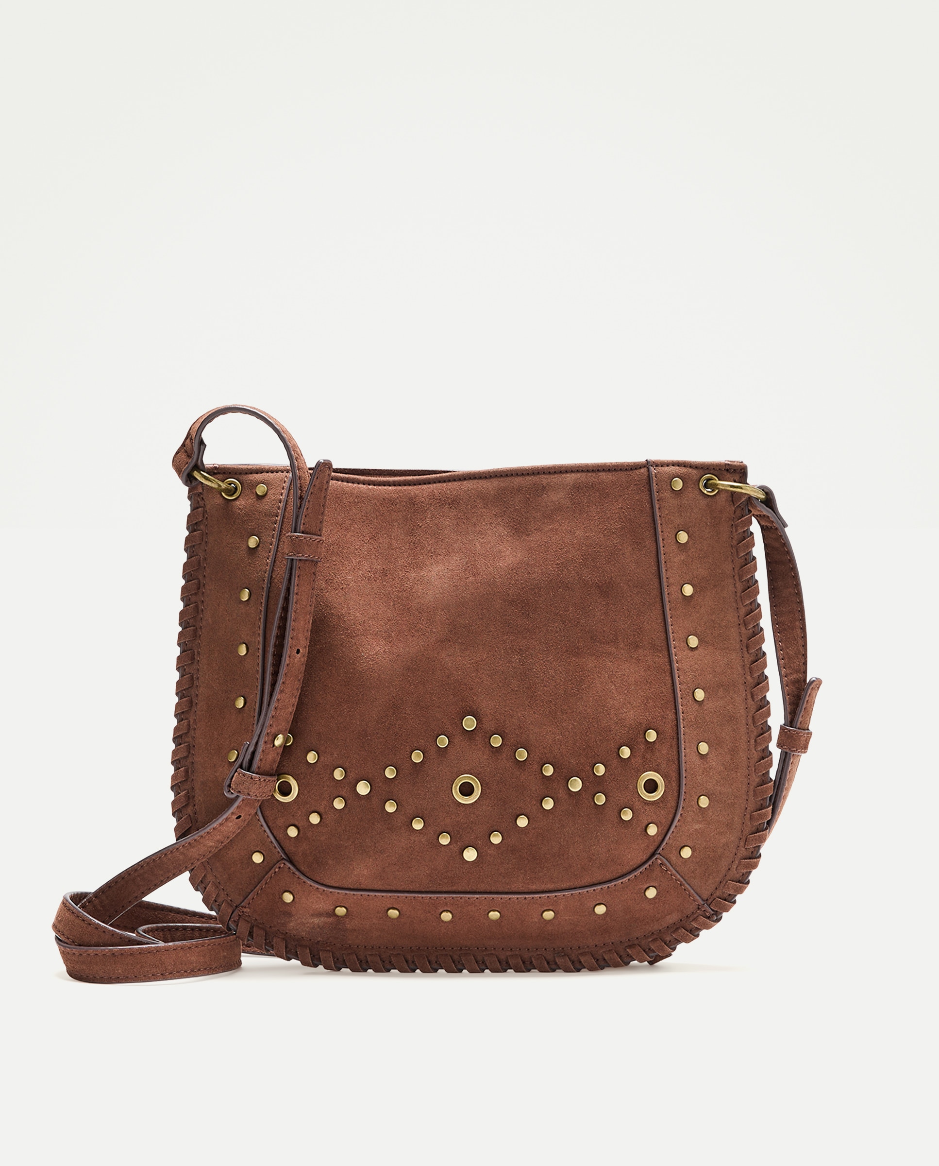 Bolso bandolera con mini tachas - Tintoretto - Chocolate Chocolate-1