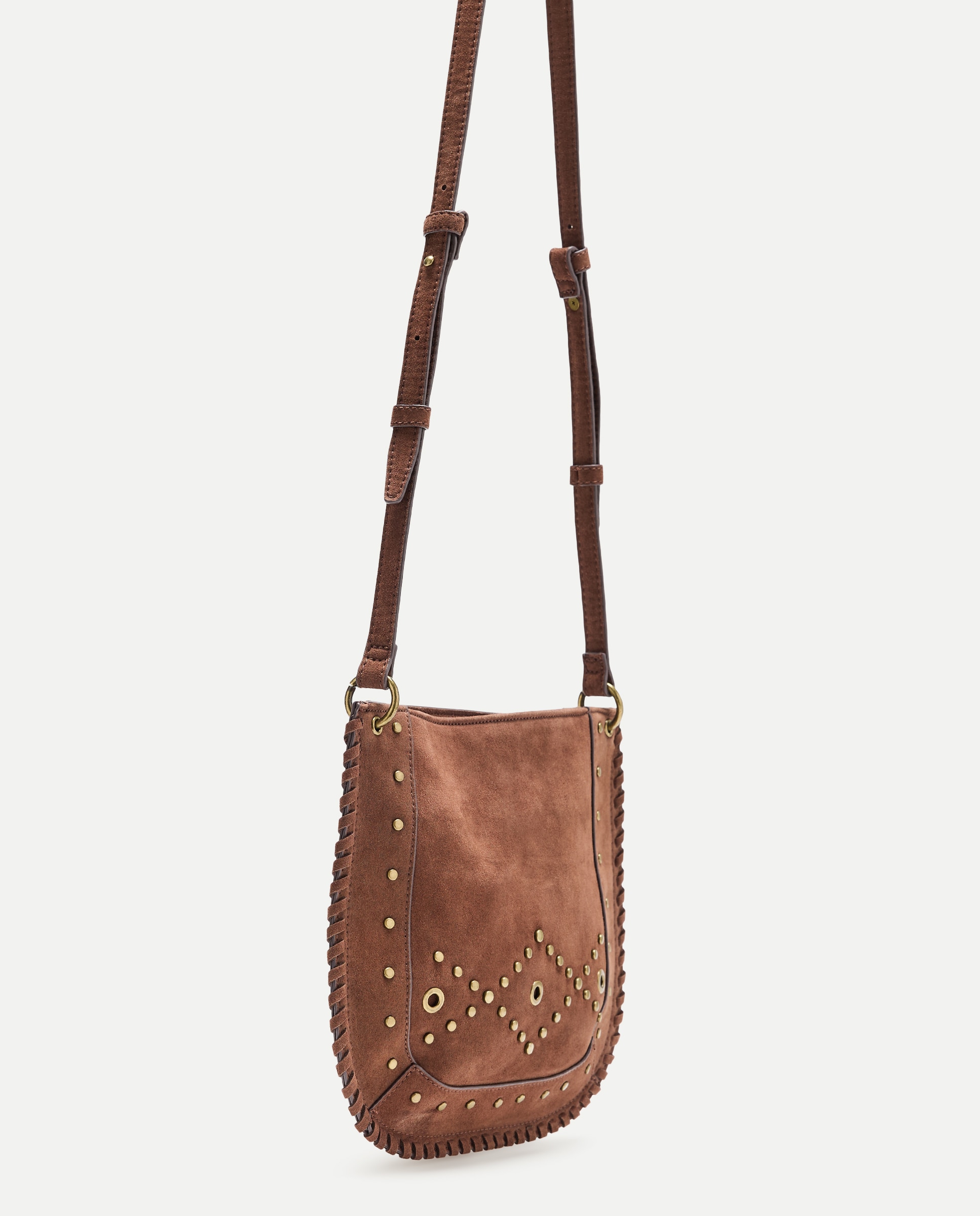 Bolso bandolera con mini tachas - Tintoretto - Chocolate Chocolate-3