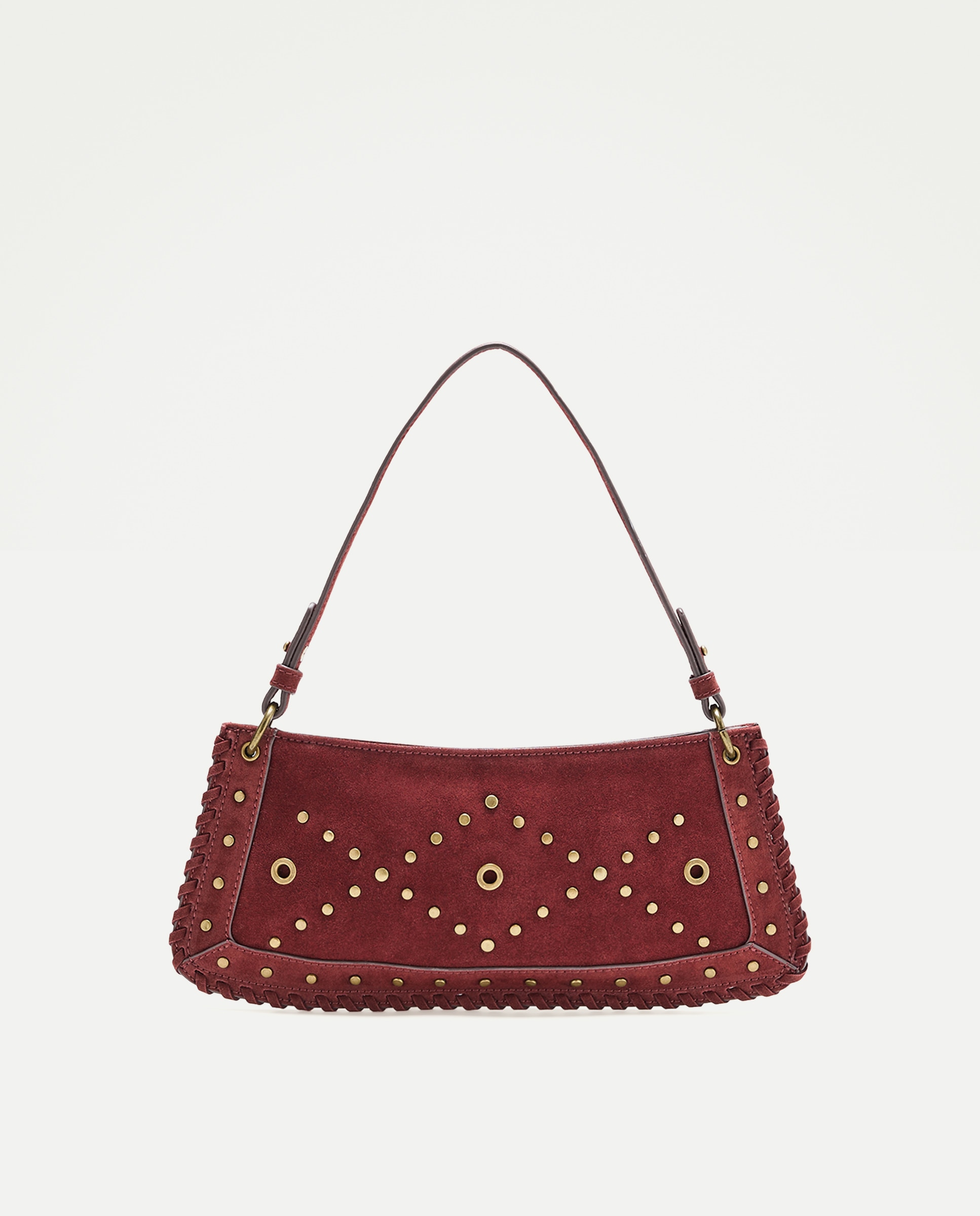 Bolso bandolera con mini tachas y doble asa - Tintoretto - Burdeos Burdeos-1