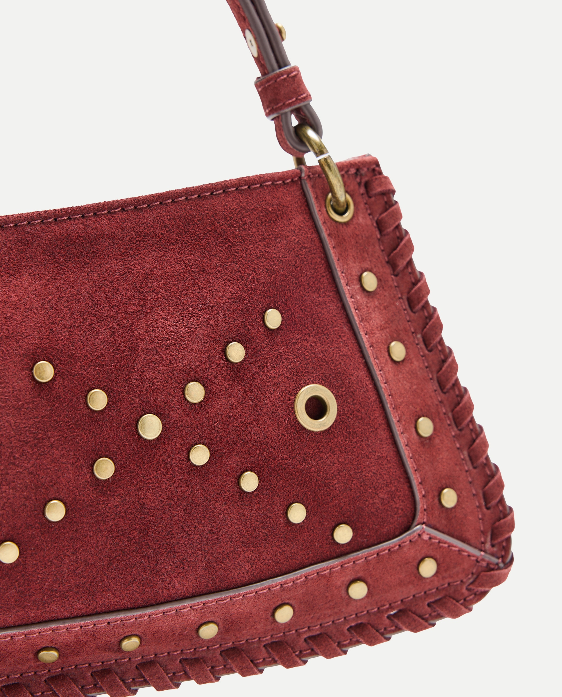 Bolso bandolera con mini tachas y doble asa - Tintoretto - Burdeos Burdeos-4