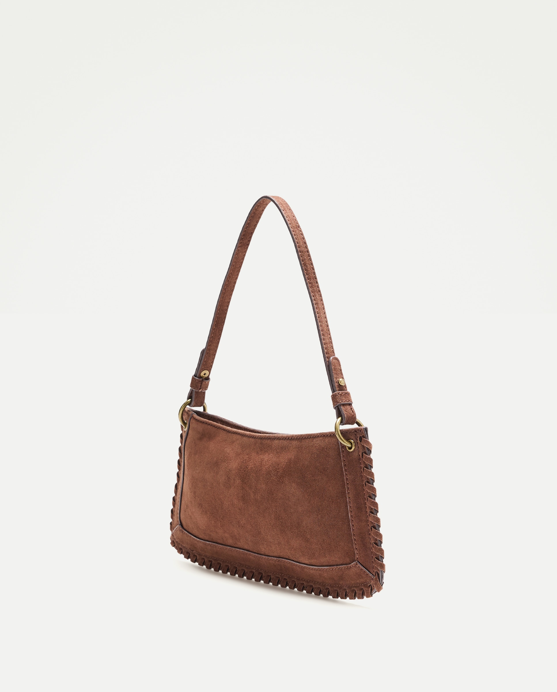Bolso bandolera con mini tachas y doble asa - Tintoretto - Chocolate Chocolate-2