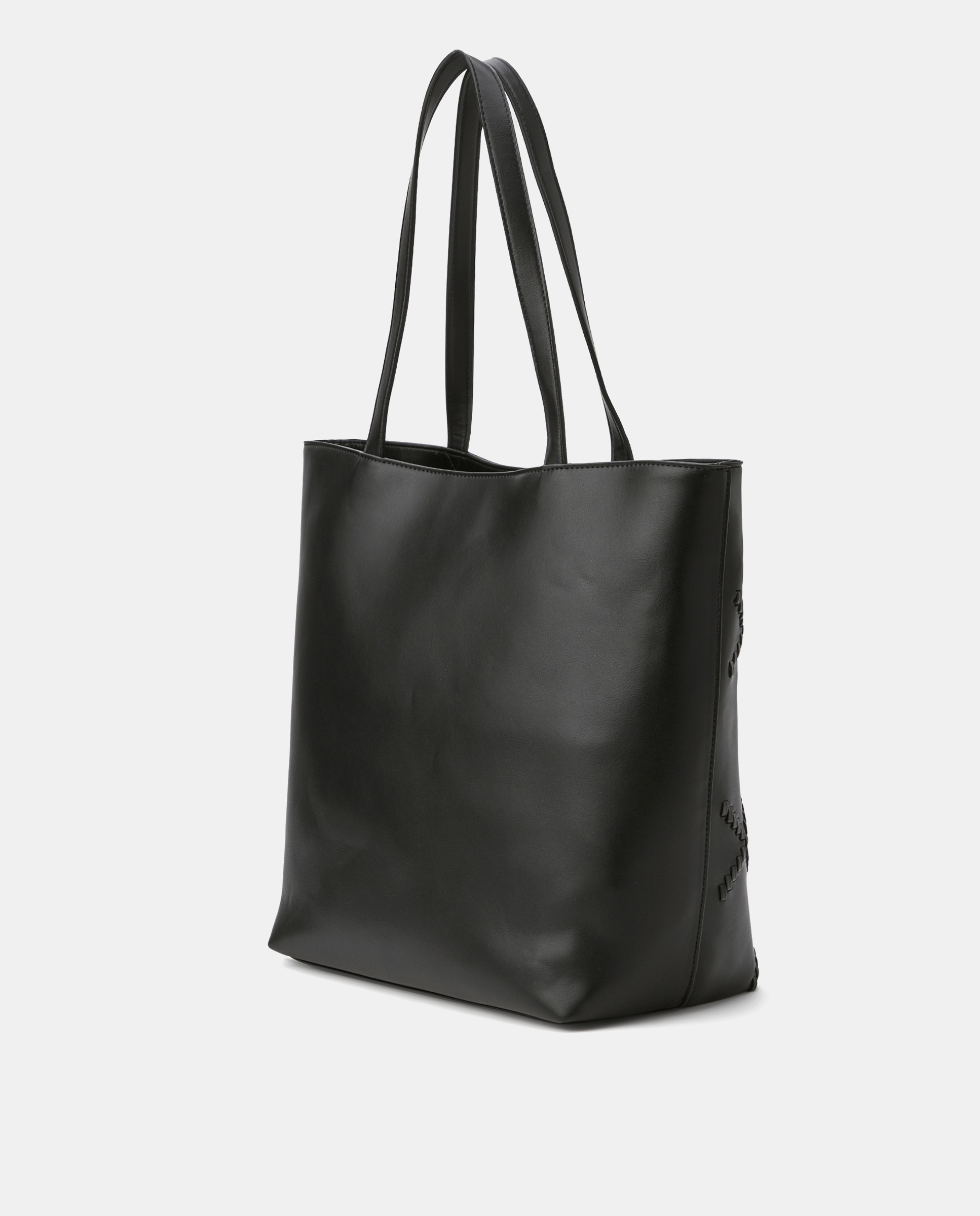 Mala Shopper com Detalhe Entrançado Preto-2