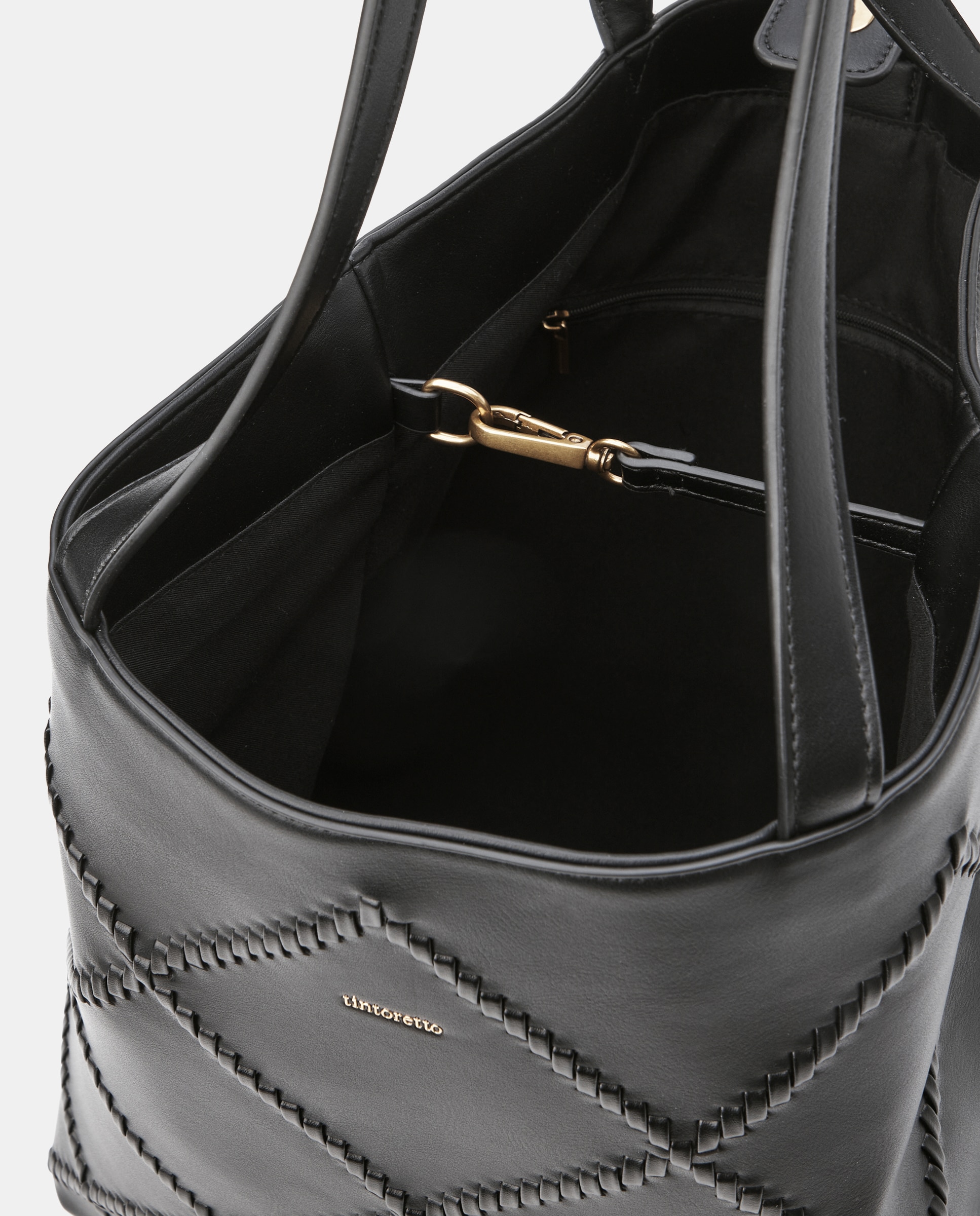 Mala Shopper com Detalhe Entrançado Preto-3