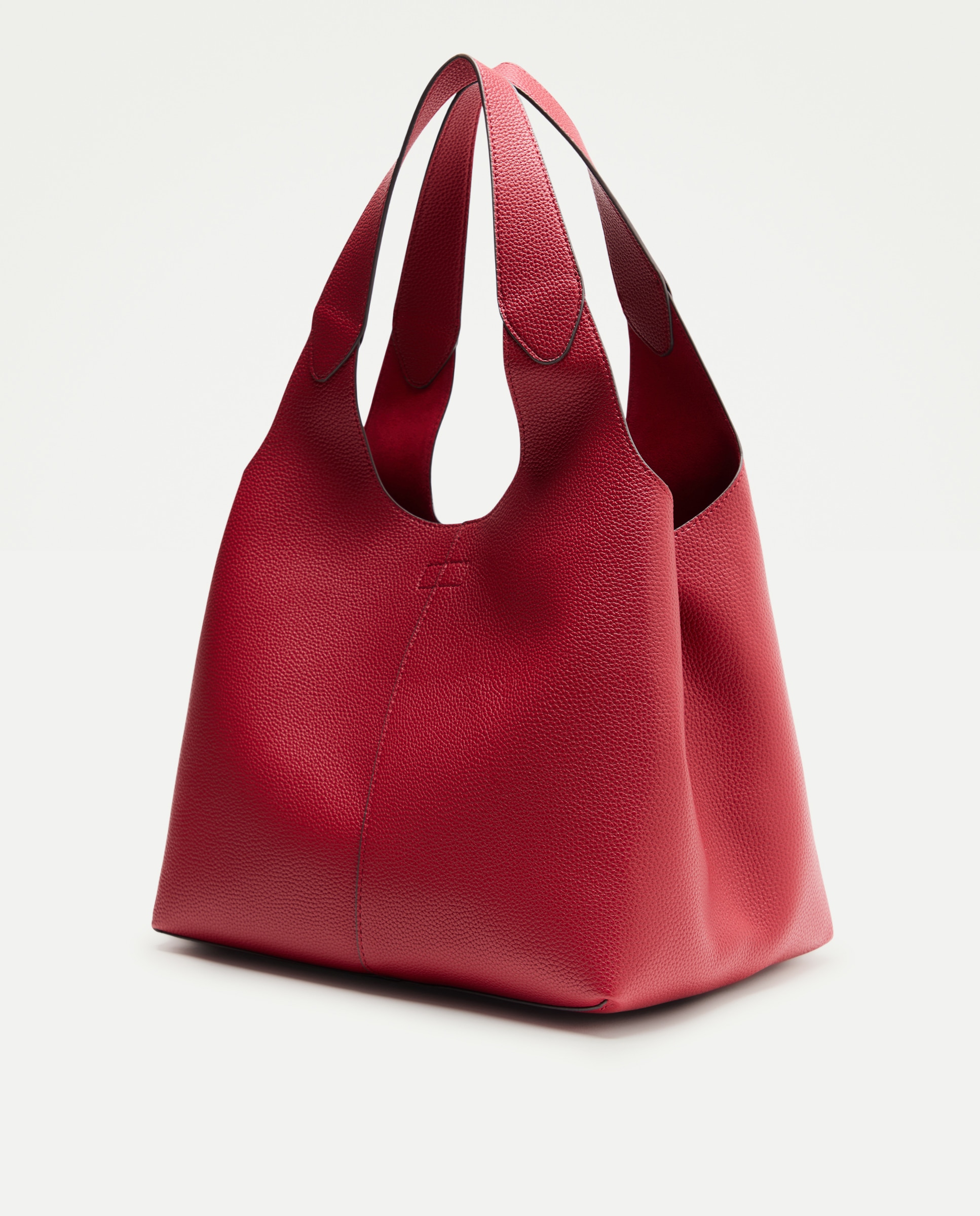 Mala de Ombro com Efeito de Pele e Bolso Interior 600 Vermelho-2