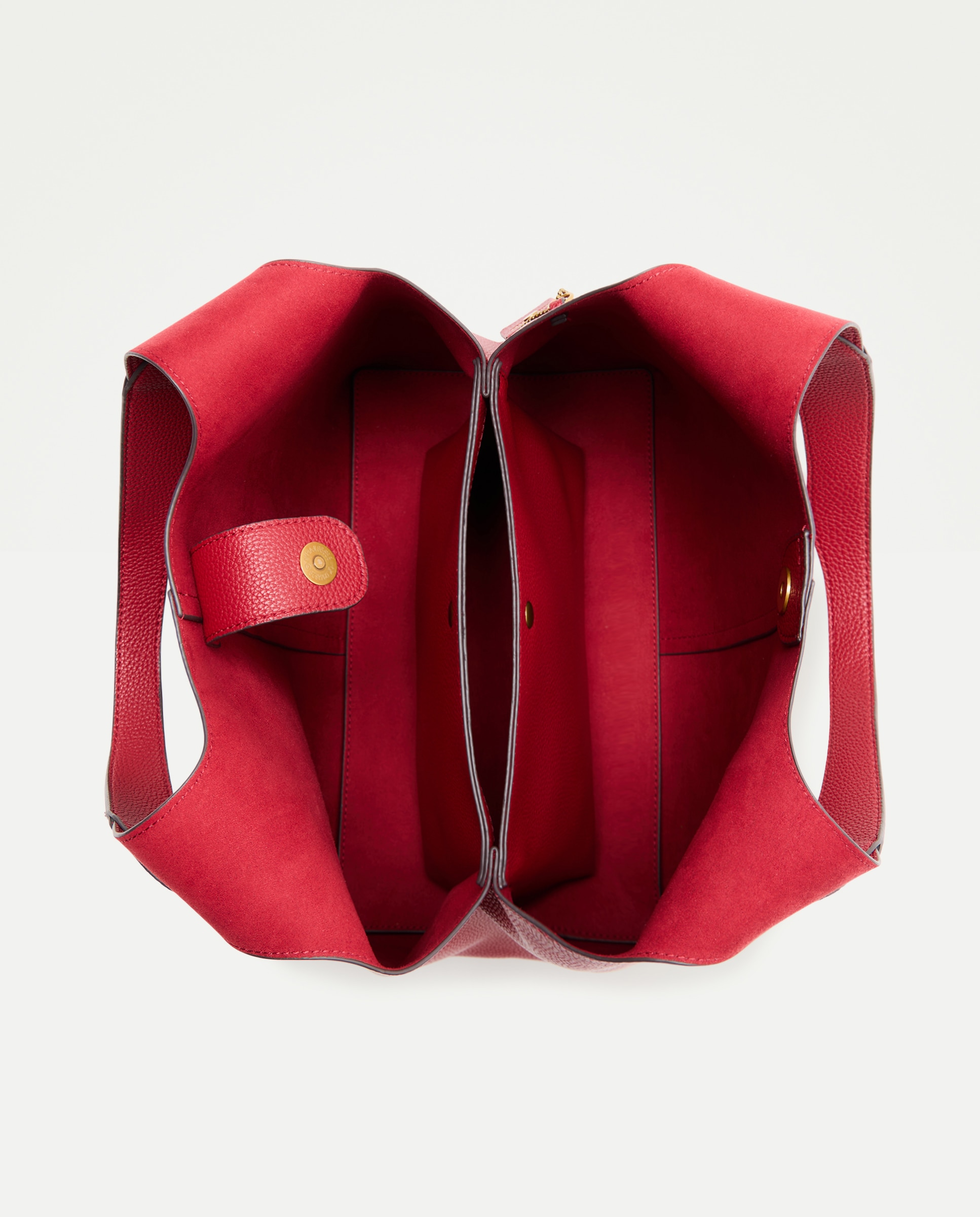 Mala de Ombro com Efeito de Pele e Bolso Interior 600 Vermelho-3