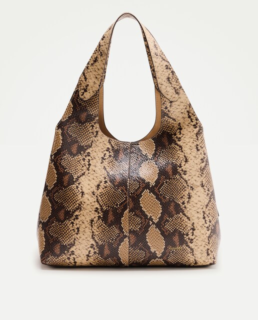 Bolso de hombro con efecto piel y bolsillo interior