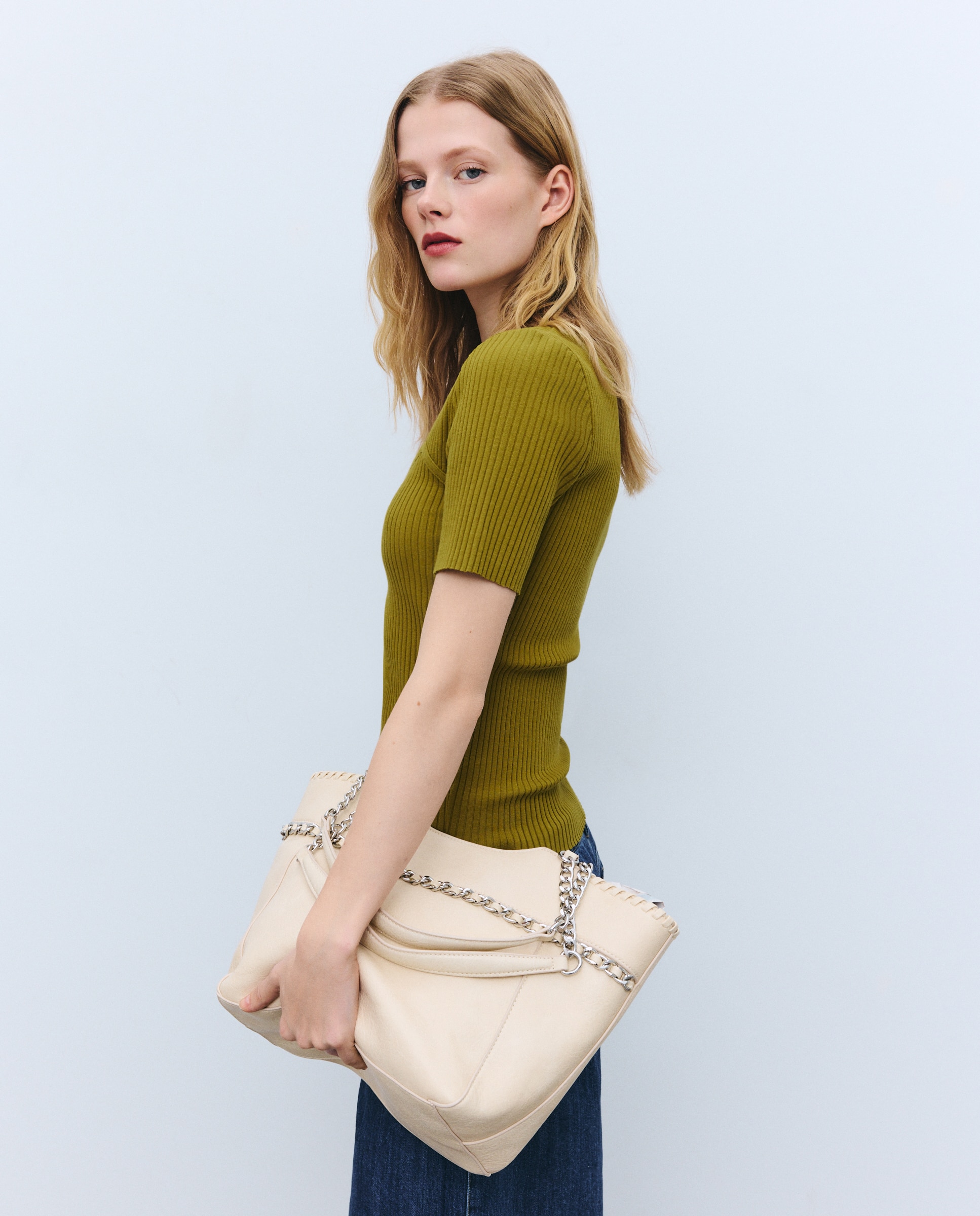 Mala Shopper com Corrente 120 Cru-3