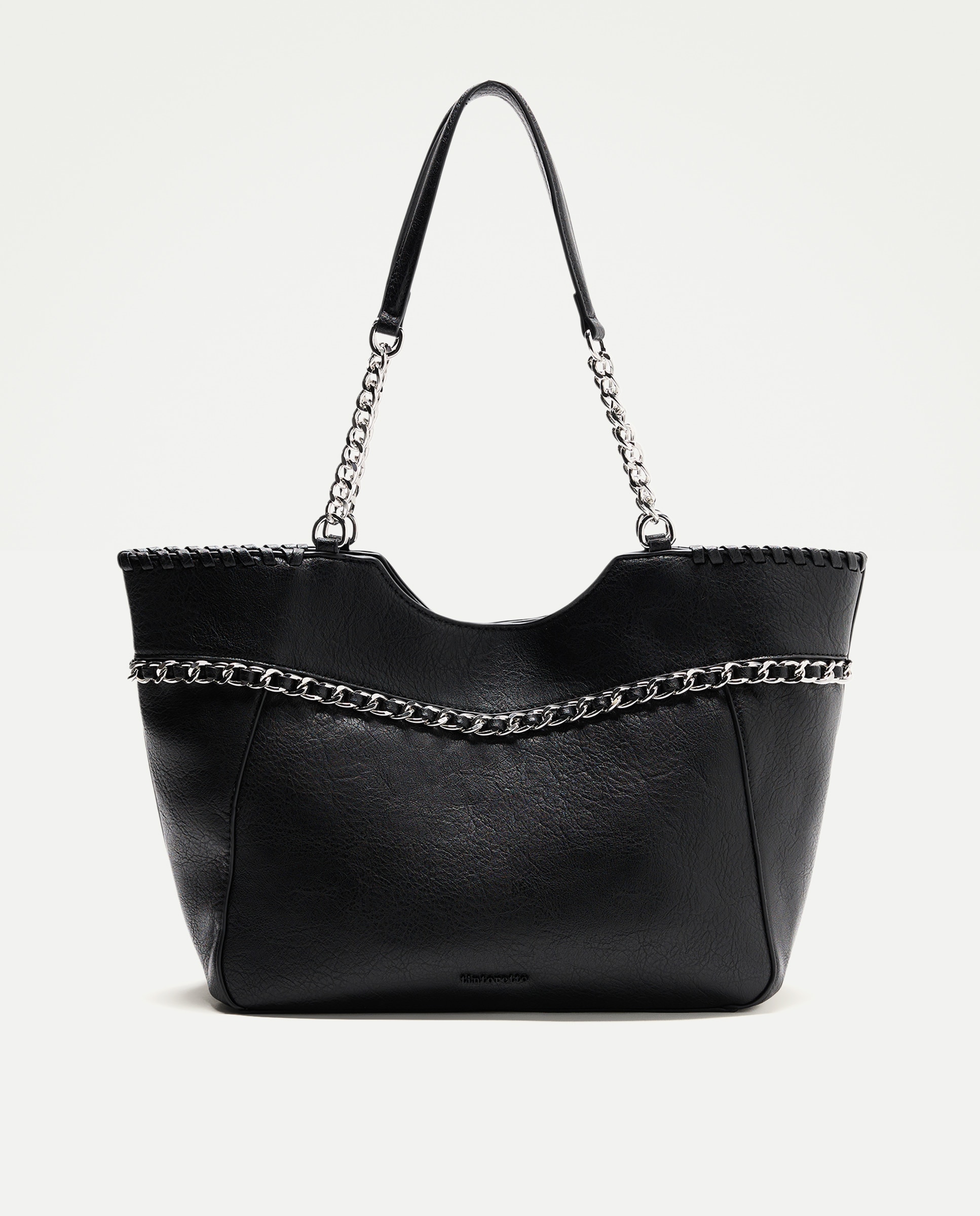 Mala Shopper com Corrente Preto-1