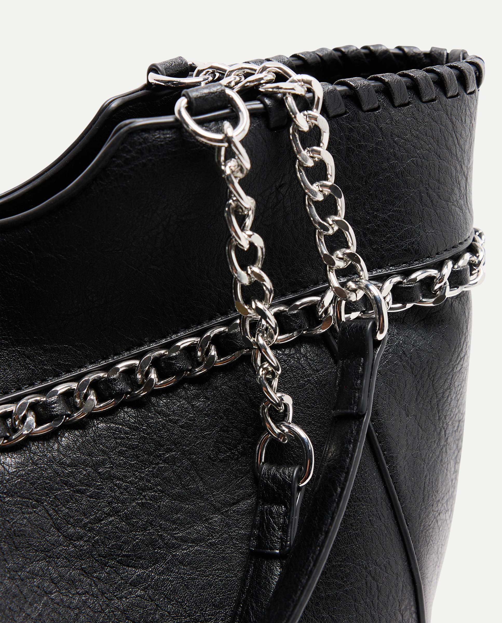 Mala Shopper com Corrente Preto-3
