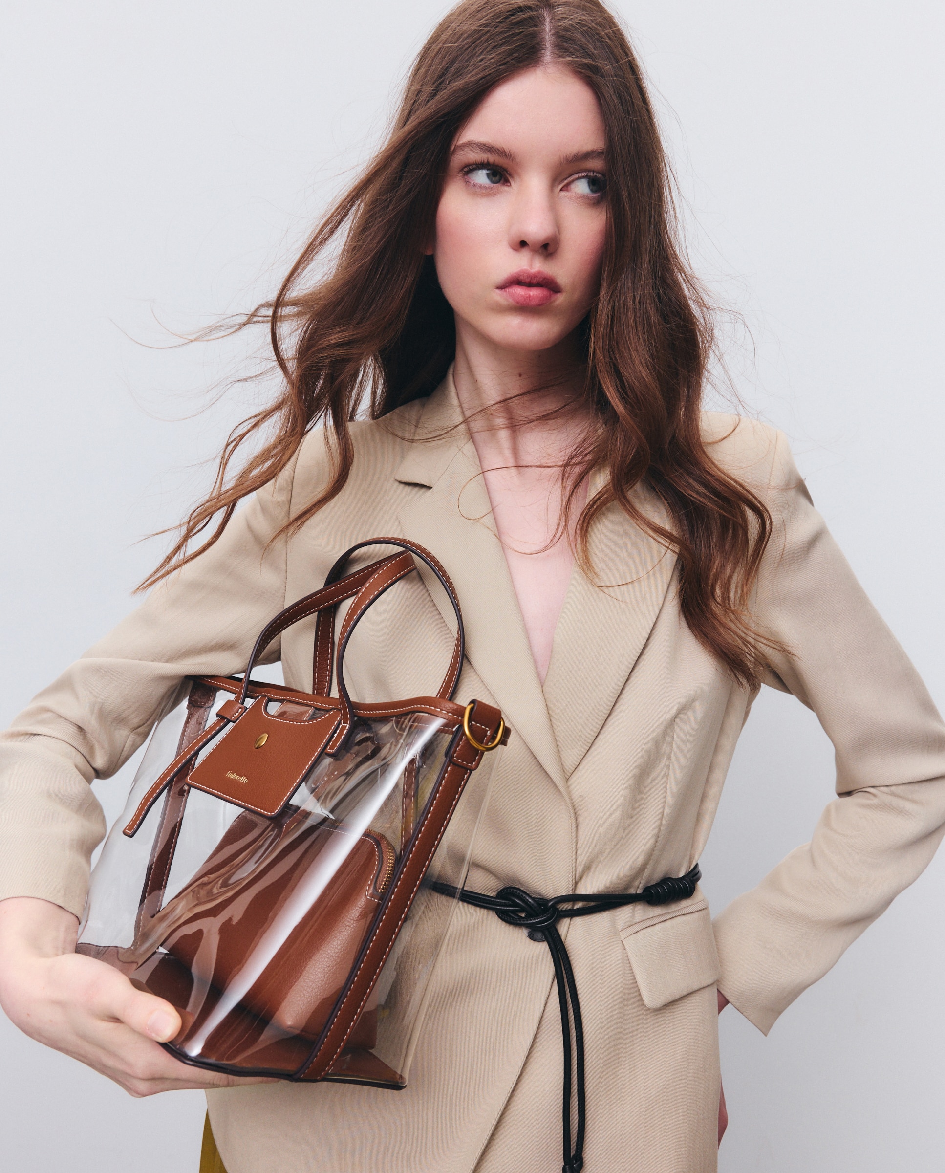 Mala Shopper Transparente com Nécessaire Branco-7