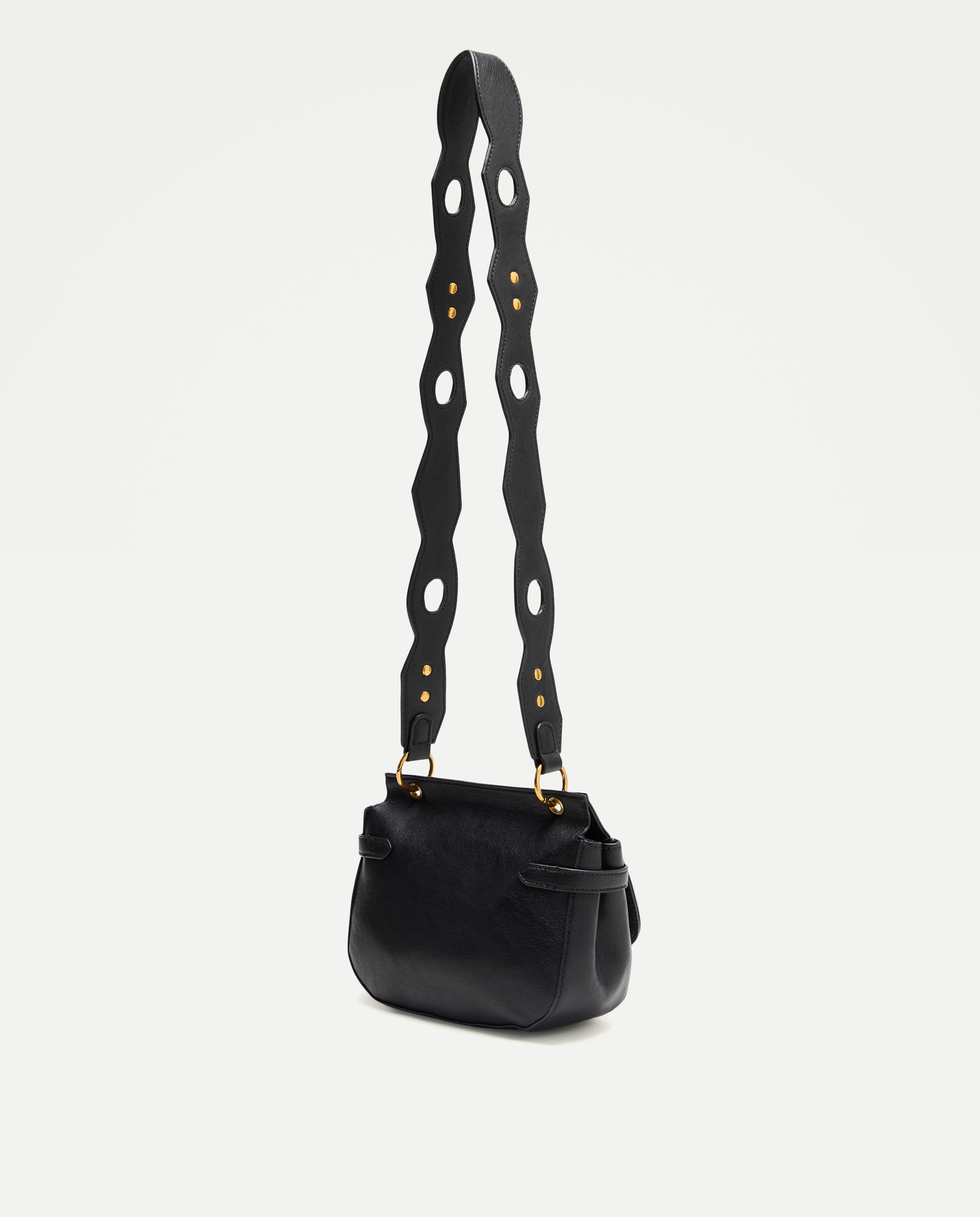 Mala Crossbody com Detalhes na Alça Castanho-2